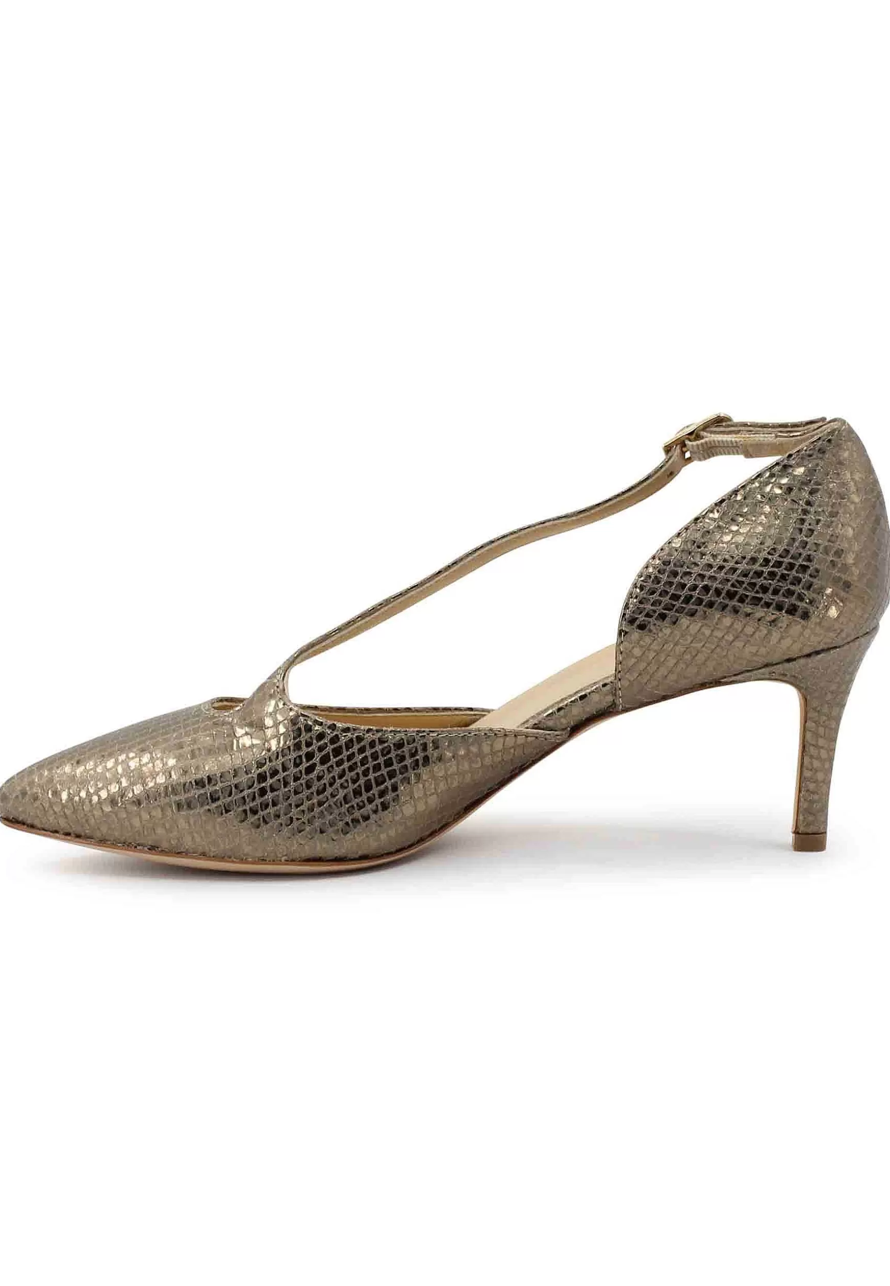 Decoete Donna In Pee Patino Con Tacco E Cinturino Su Coo Piede*L New