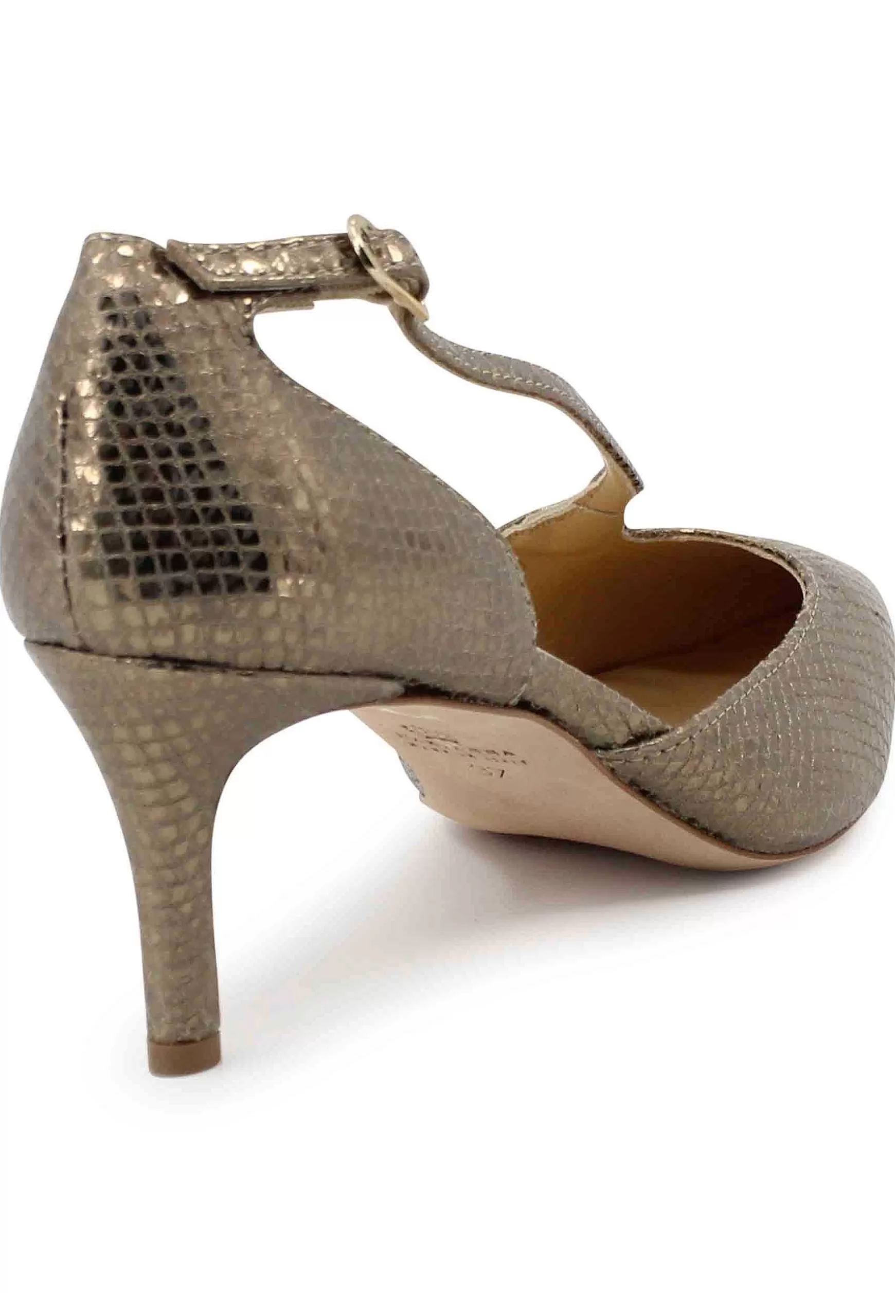 Decoete Donna In Pee Patino Con Tacco E Cinturino Su Coo Piede*L New