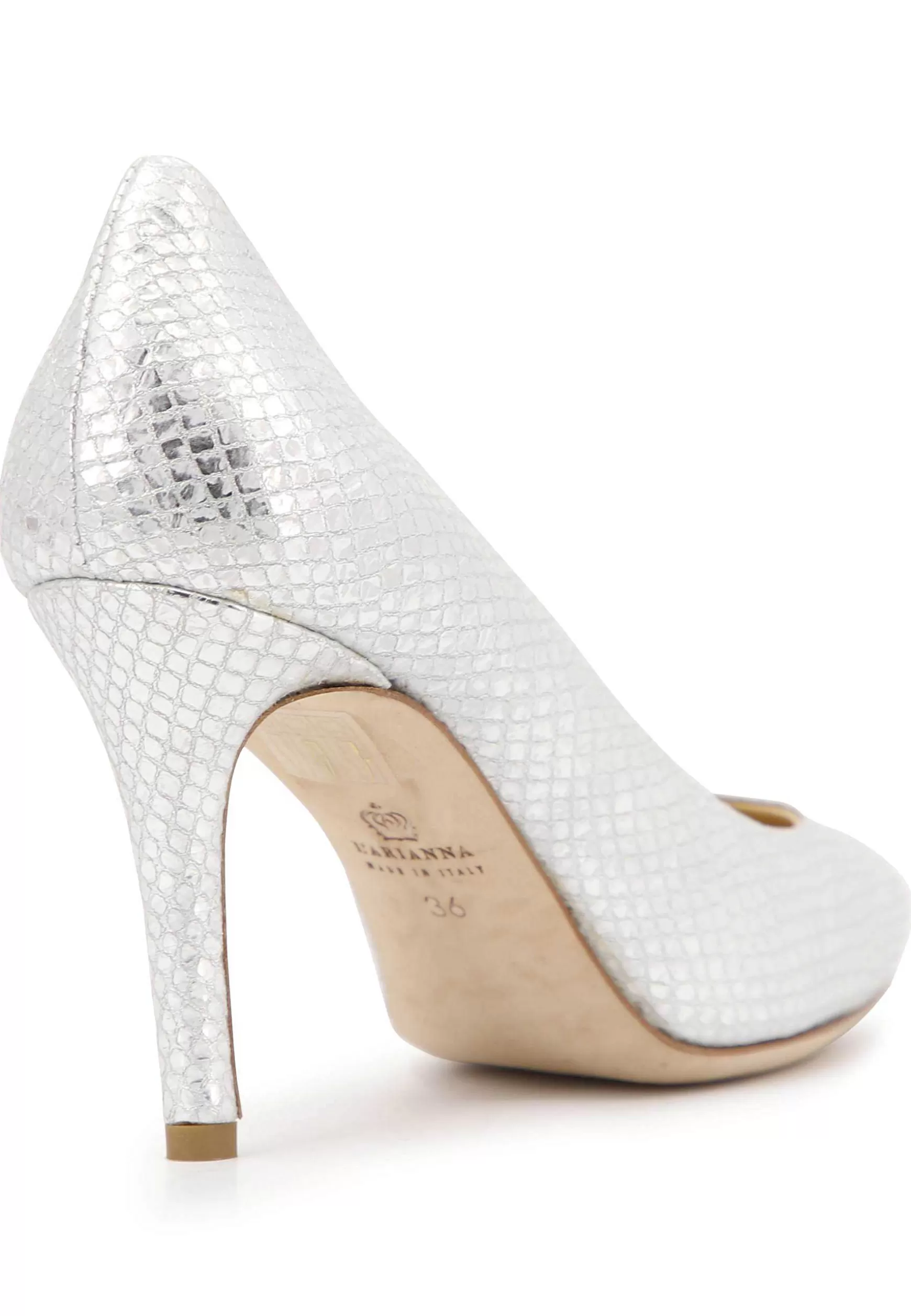 Decoete Donna In Pee Stampata aminata Argento Con Tacco Ato*L New