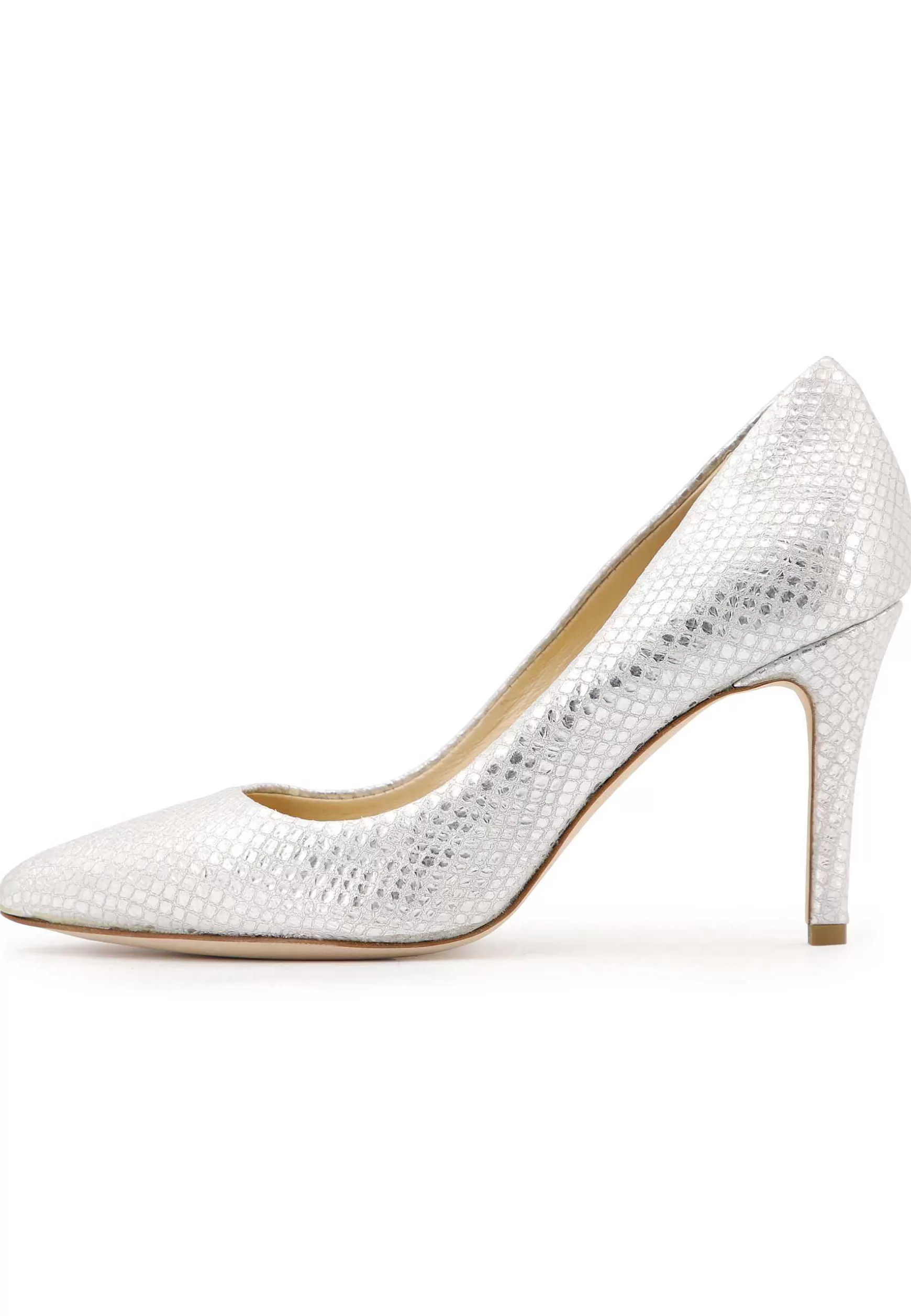 Decoete Donna In Pee Stampata aminata Argento Con Tacco Ato*L New