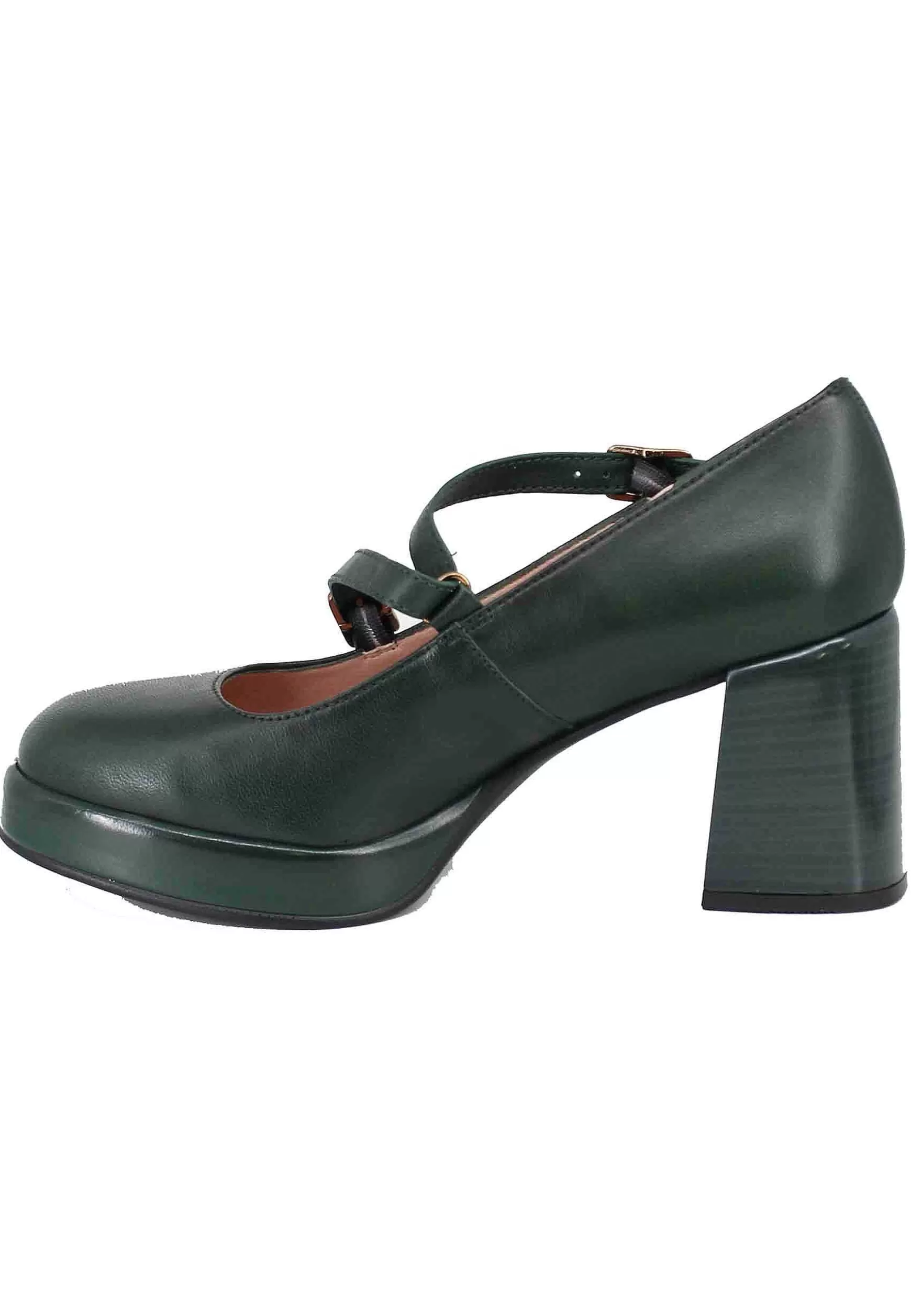 Decollete Donna In Pelle Verde Con Cinturini Sul Collo Piede*Hispanitas Cheap