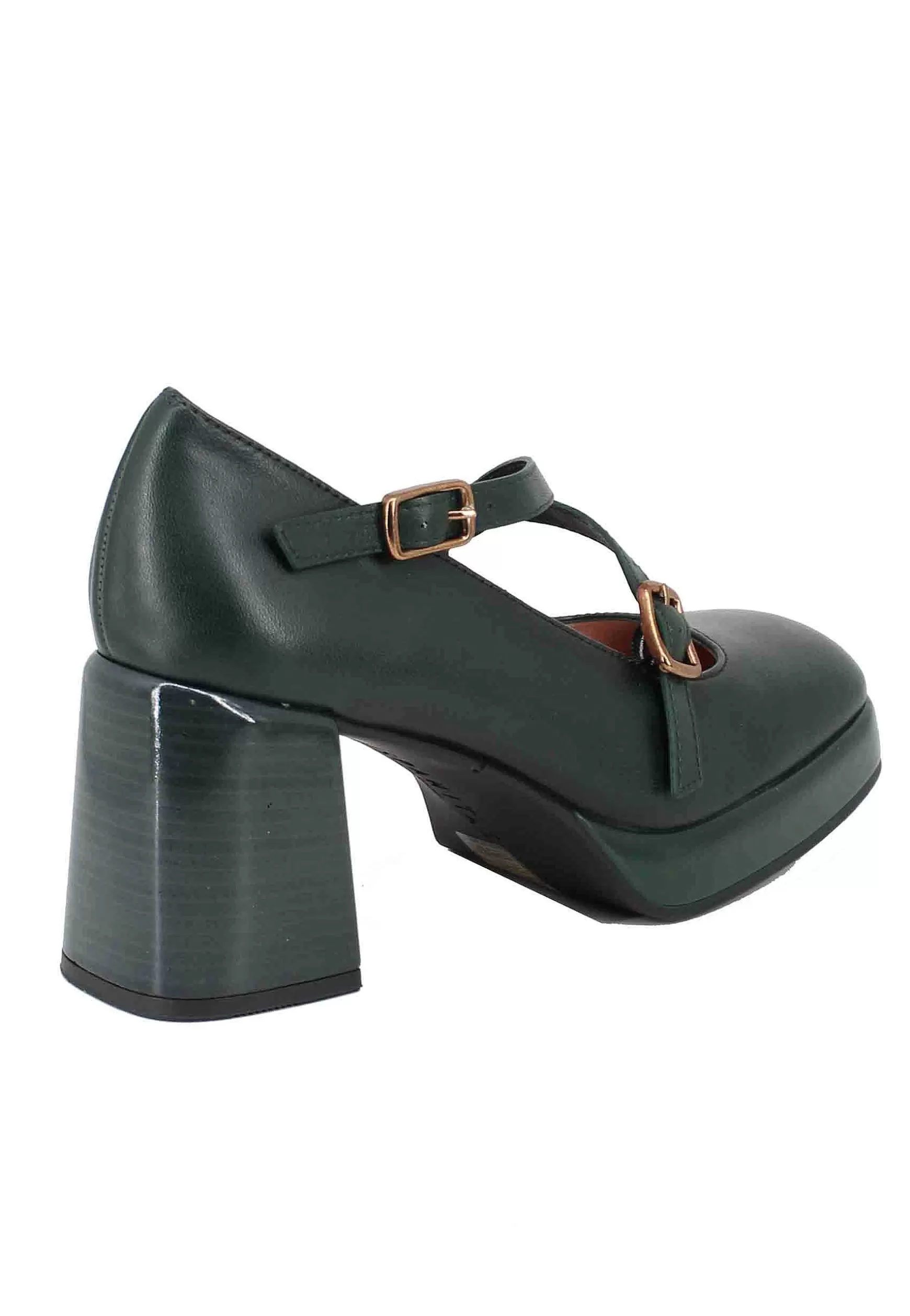 Decollete Donna In Pelle Verde Con Cinturini Sul Collo Piede*Hispanitas Cheap