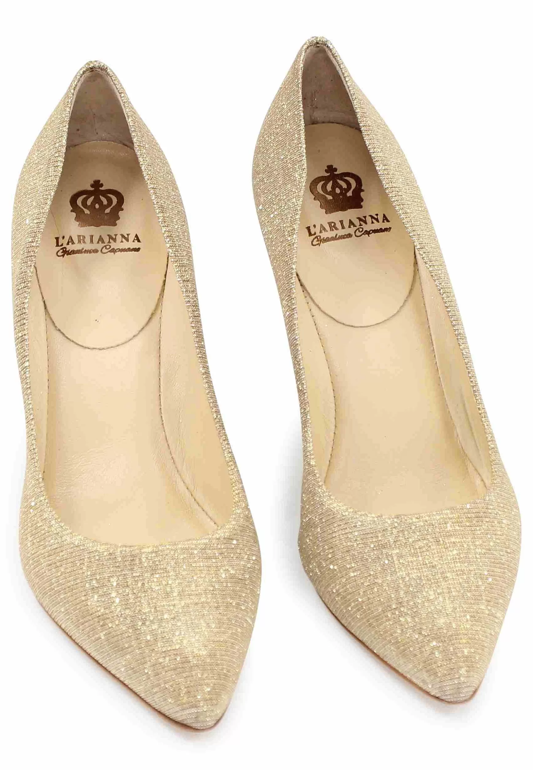 Decoete Donna In Tessuto ux Oro Con Tacco Ato*L Discount