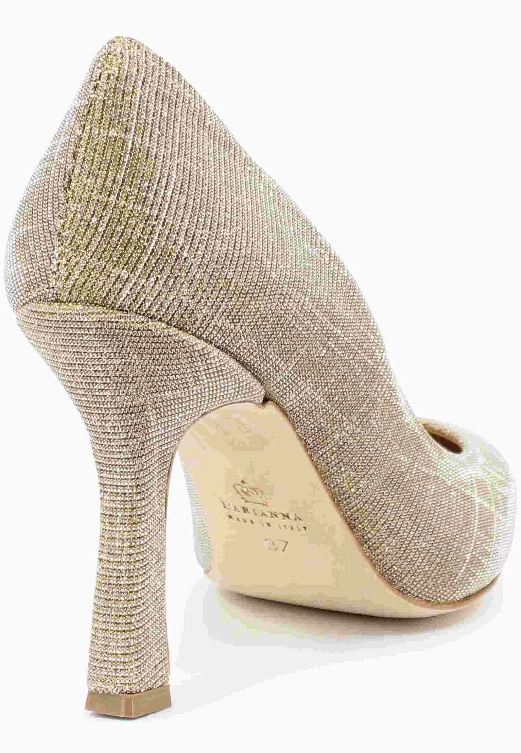 Decoete Donna In Tessuto ux Oro Con Tacco Ato*L Discount