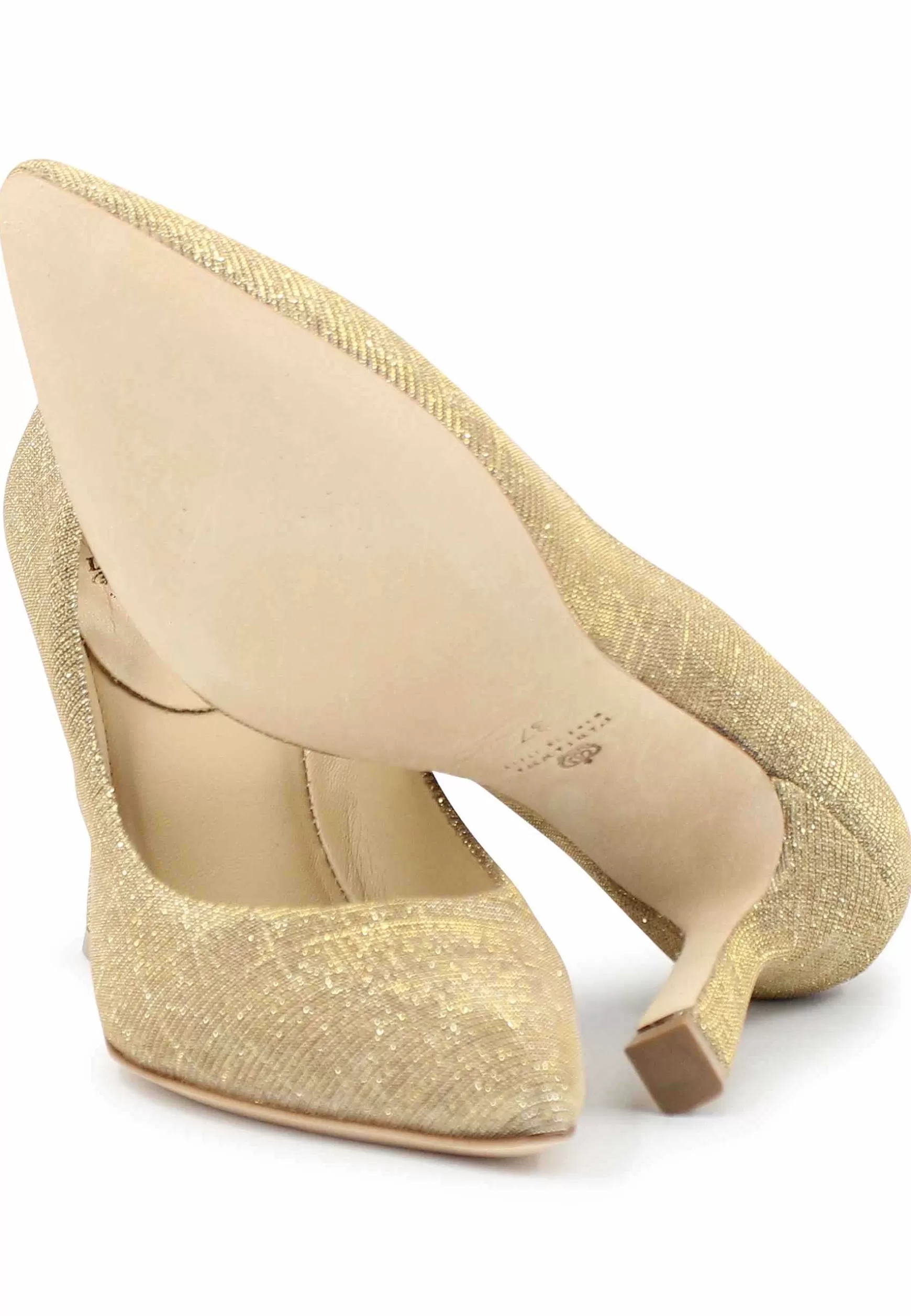 Decoete Donna In Tessuto ux Oro Con Tacco Ato*L Discount