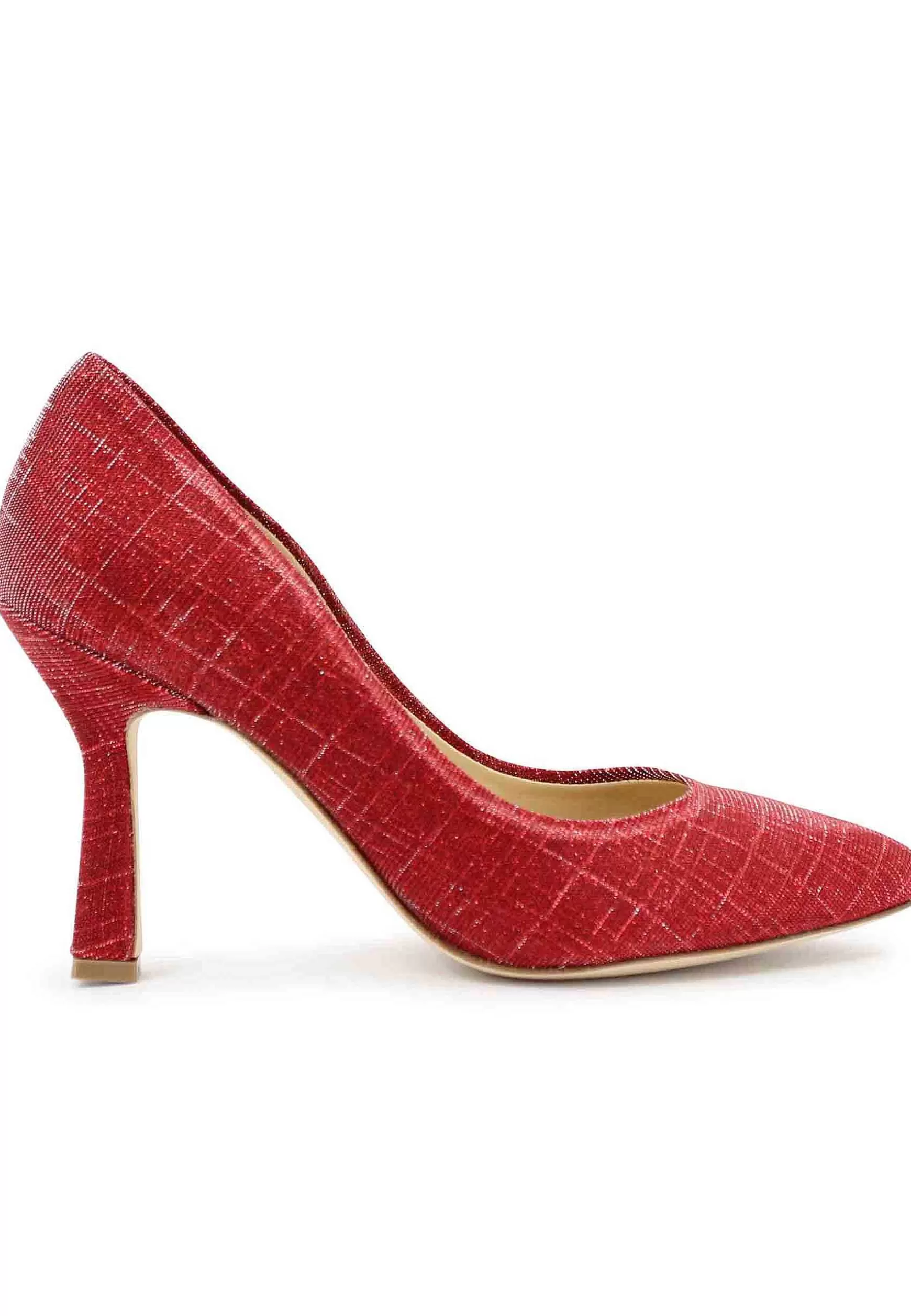 Decoete Donna In Tessuto ux Rosso Con Tacco Ato*L Fashion