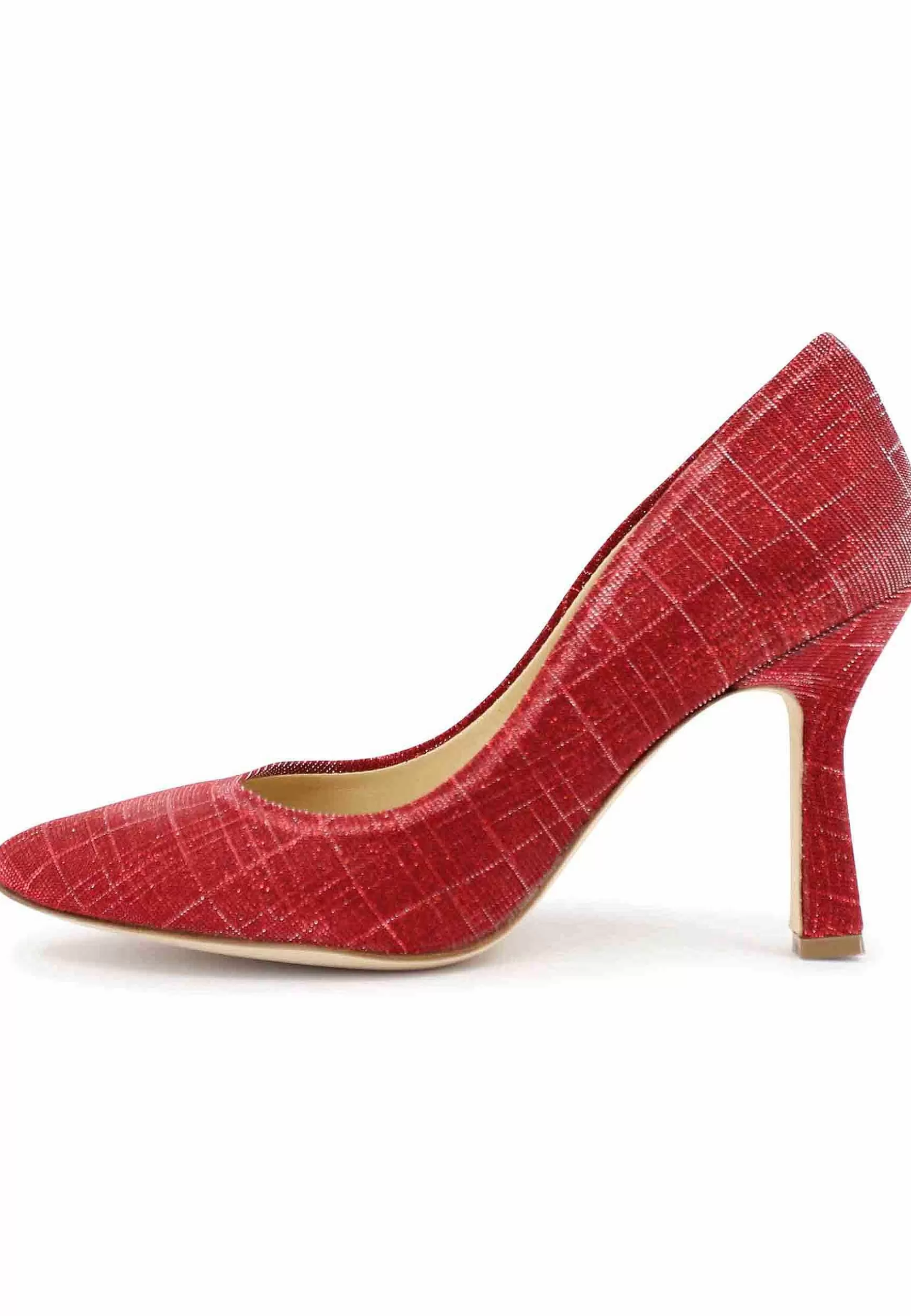 Decoete Donna In Tessuto ux Rosso Con Tacco Ato*L Fashion