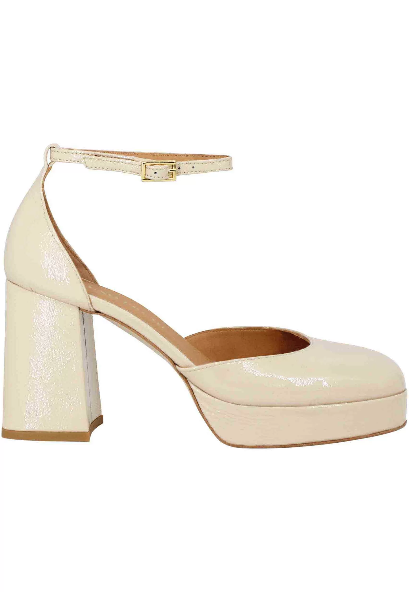 Decollete Donna In Vernice Cipria Con Tacco Alto E Plateau*Bruno Premi Discount