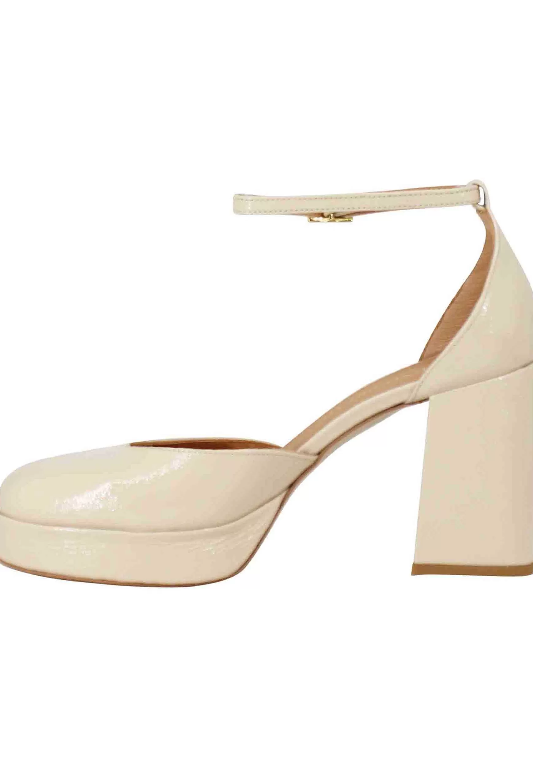 Decollete Donna In Vernice Cipria Con Tacco Alto E Plateau*Bruno Premi Discount