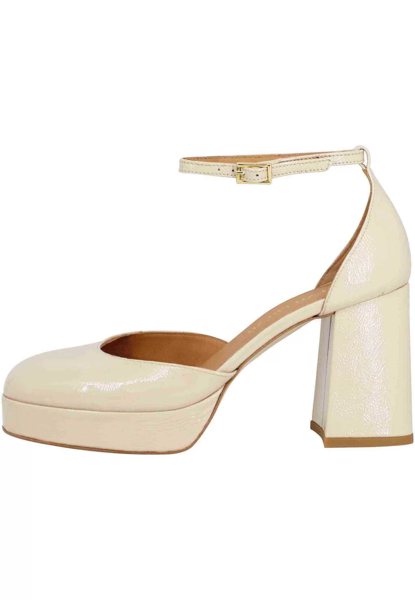 Decollete Donna In Vernice Cipria Con Tacco Alto E Plateau*Bruno Premi Discount