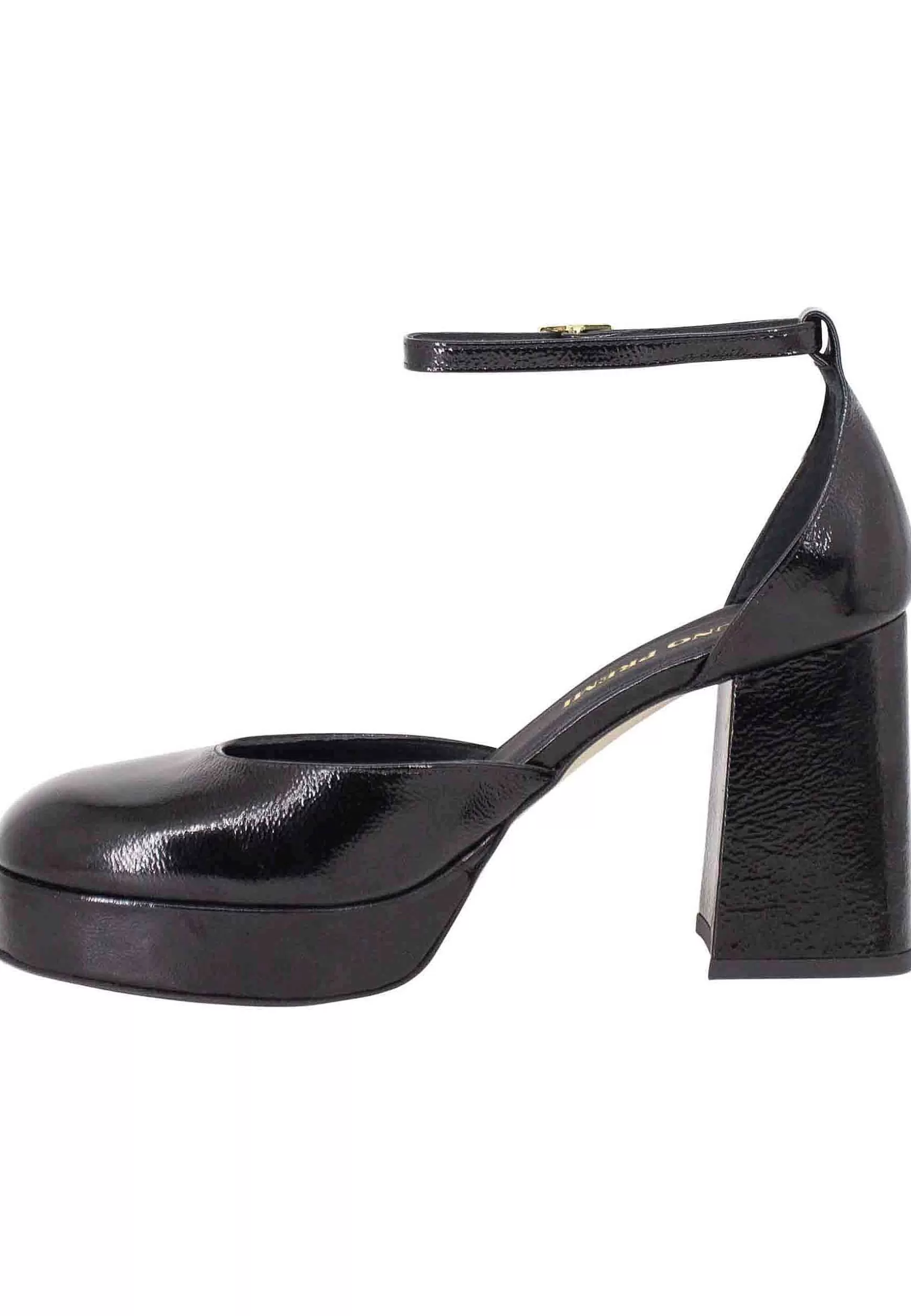 Decollete Donna In Vernice Nera Con Tacco Alto E Plateau*Bruno Premi New