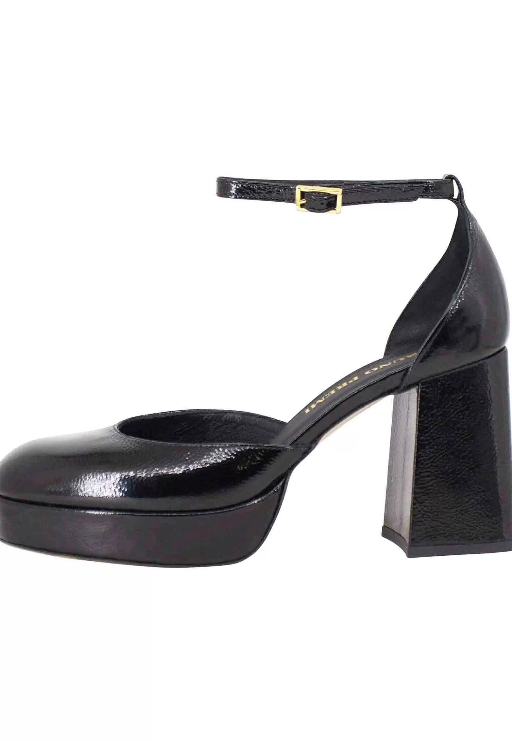 Decollete Donna In Vernice Nera Con Tacco Alto E Plateau*Bruno Premi New