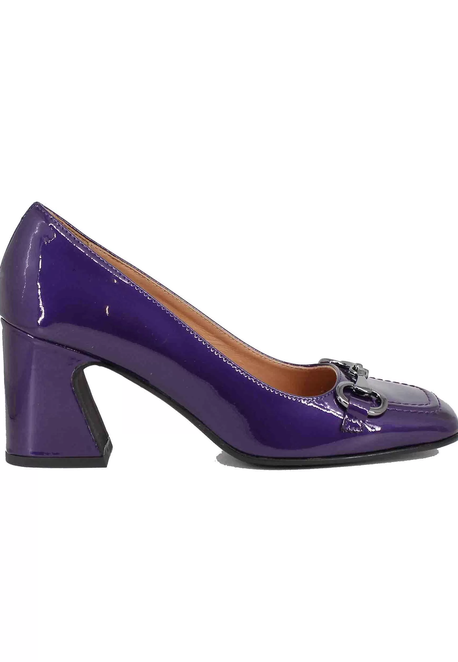 Decollete Donna In Vernice Viola Con Punta Quadra Morsetto E Tacco Alto** Best