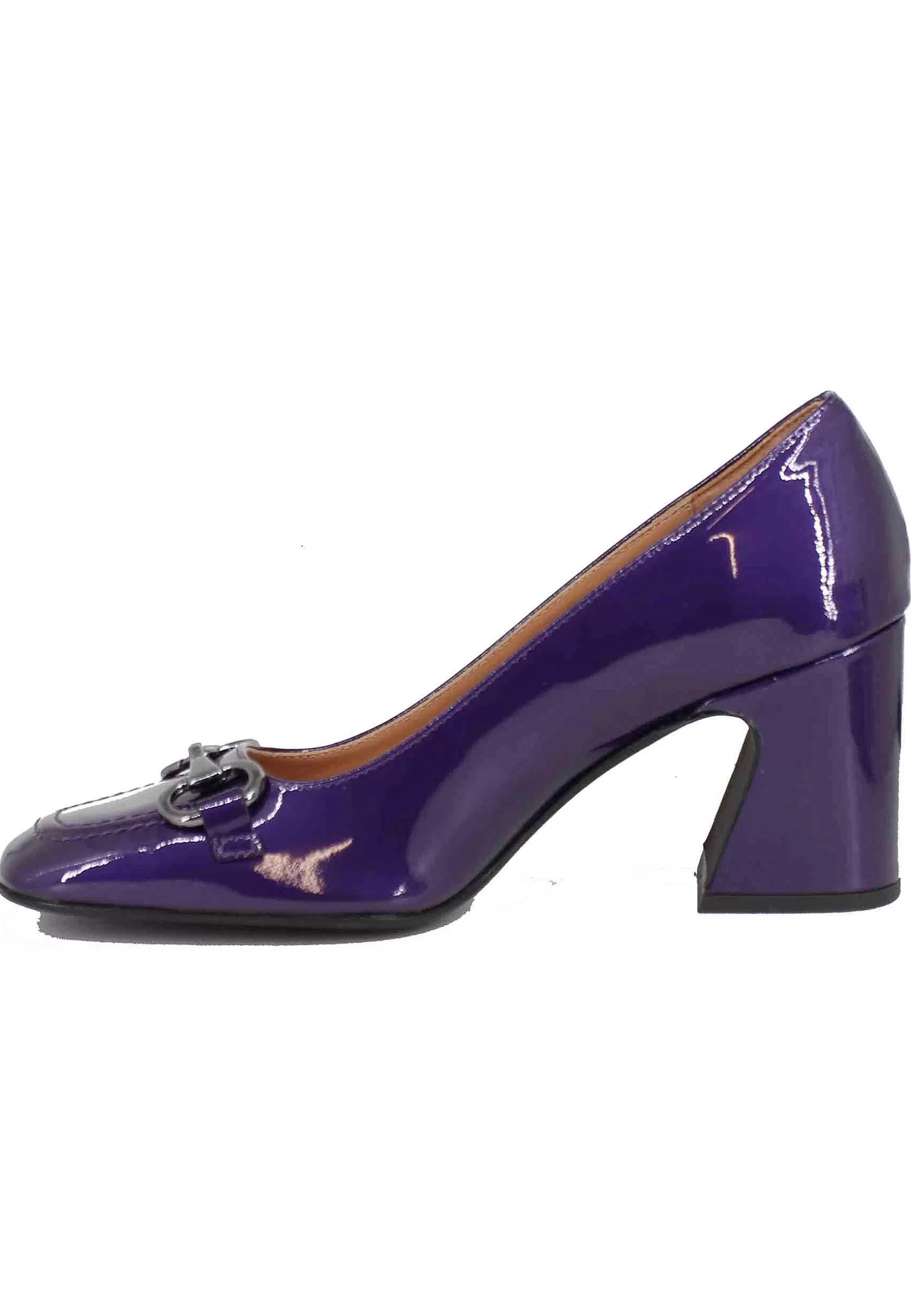 Decollete Donna In Vernice Viola Con Punta Quadra Morsetto E Tacco Alto** Best