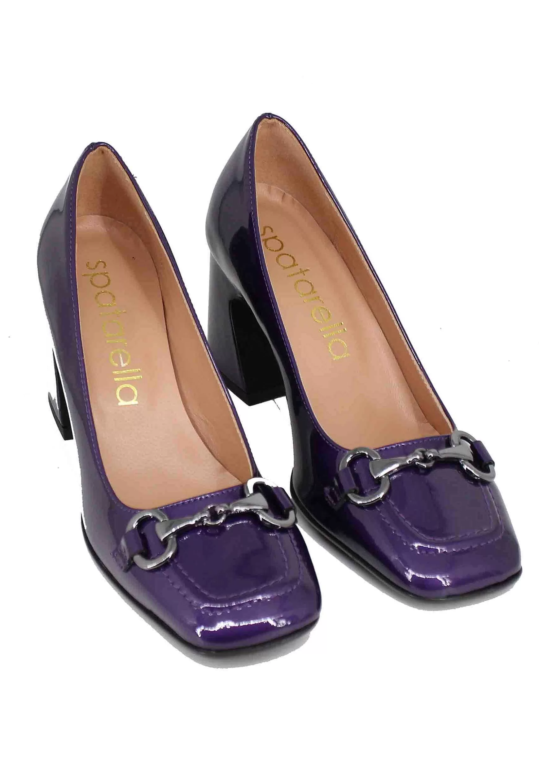 Decollete Donna In Vernice Viola Con Punta Quadra Morsetto E Tacco Alto** Best