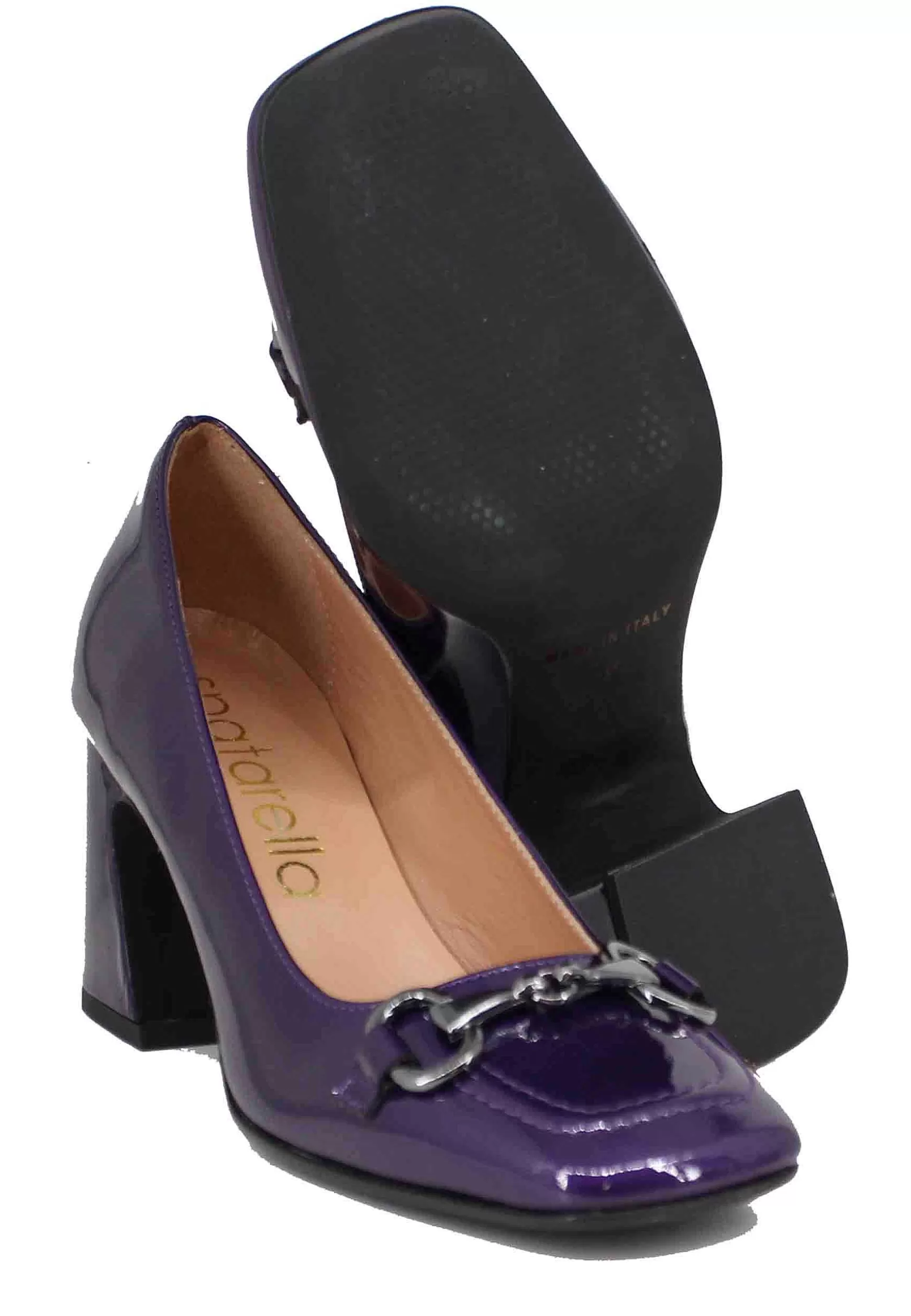 Decollete Donna In Vernice Viola Con Punta Quadra Morsetto E Tacco Alto** Best