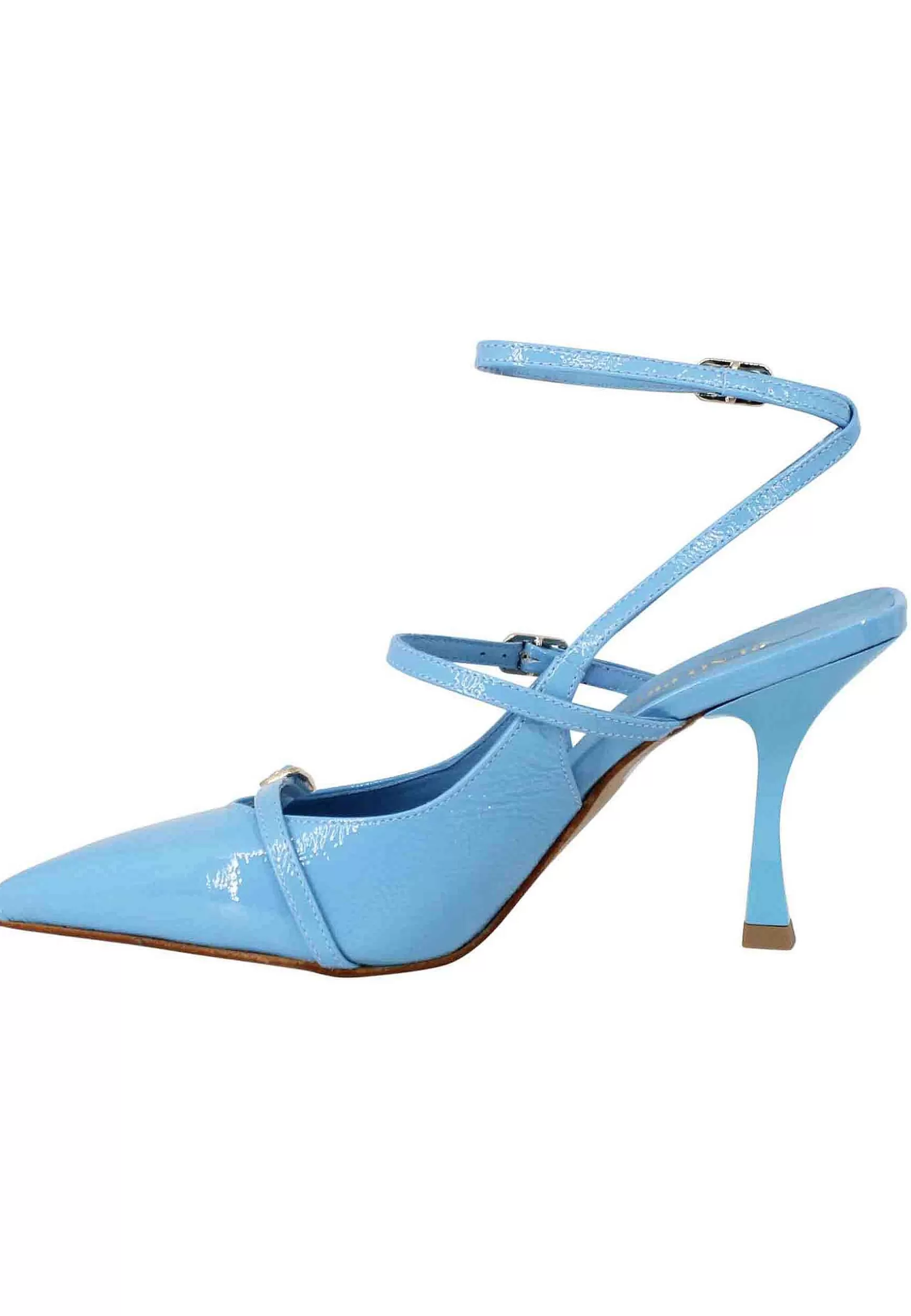 Decollete Donna Tai Laliet In Vernice Celeste Con Doppi Cinturini E Tacco Alto*Bruno Premi Store