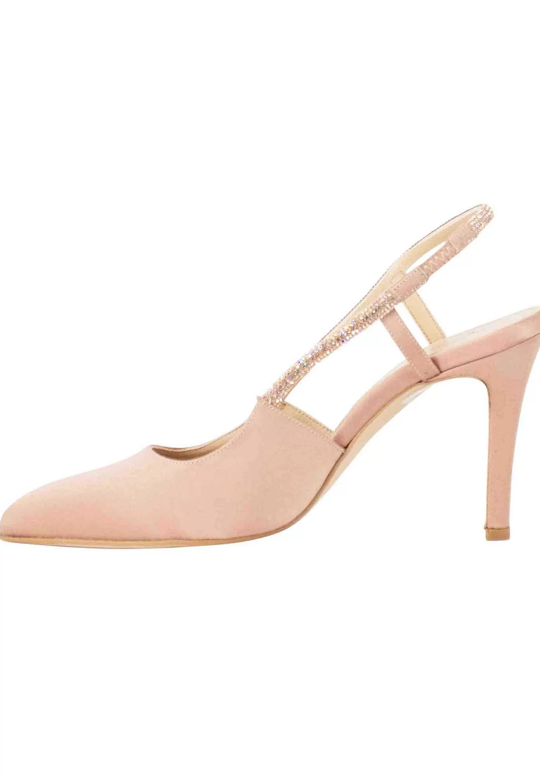 Decollete Slingback Donna In Tessuto Cipria Con Cinturino In Strass*Tsakiris Mallas Cheap