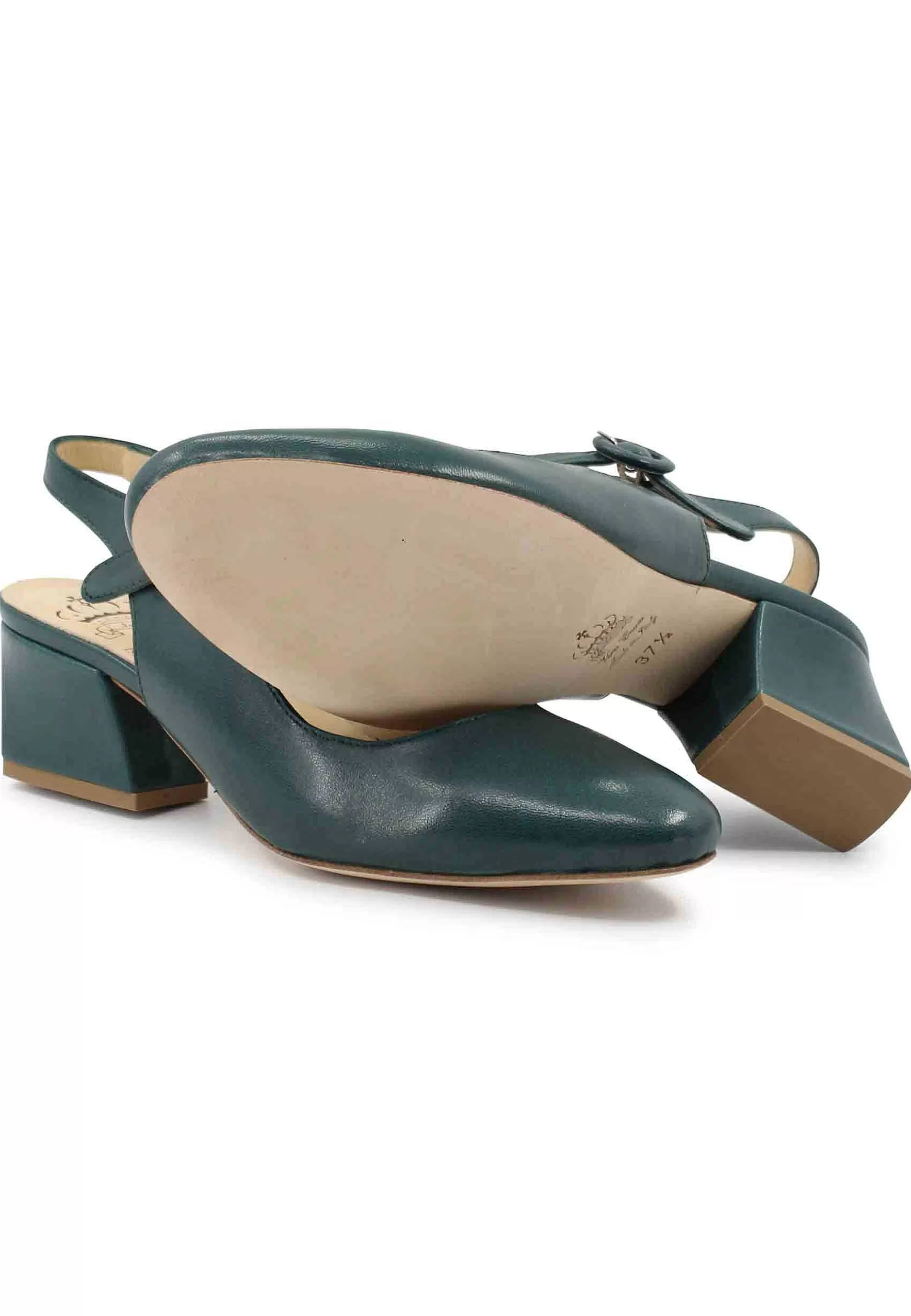 Decoete Singback Donna Tacco Basso In Pee Verde E Cinturino Aa Cavigia*L Best Sale