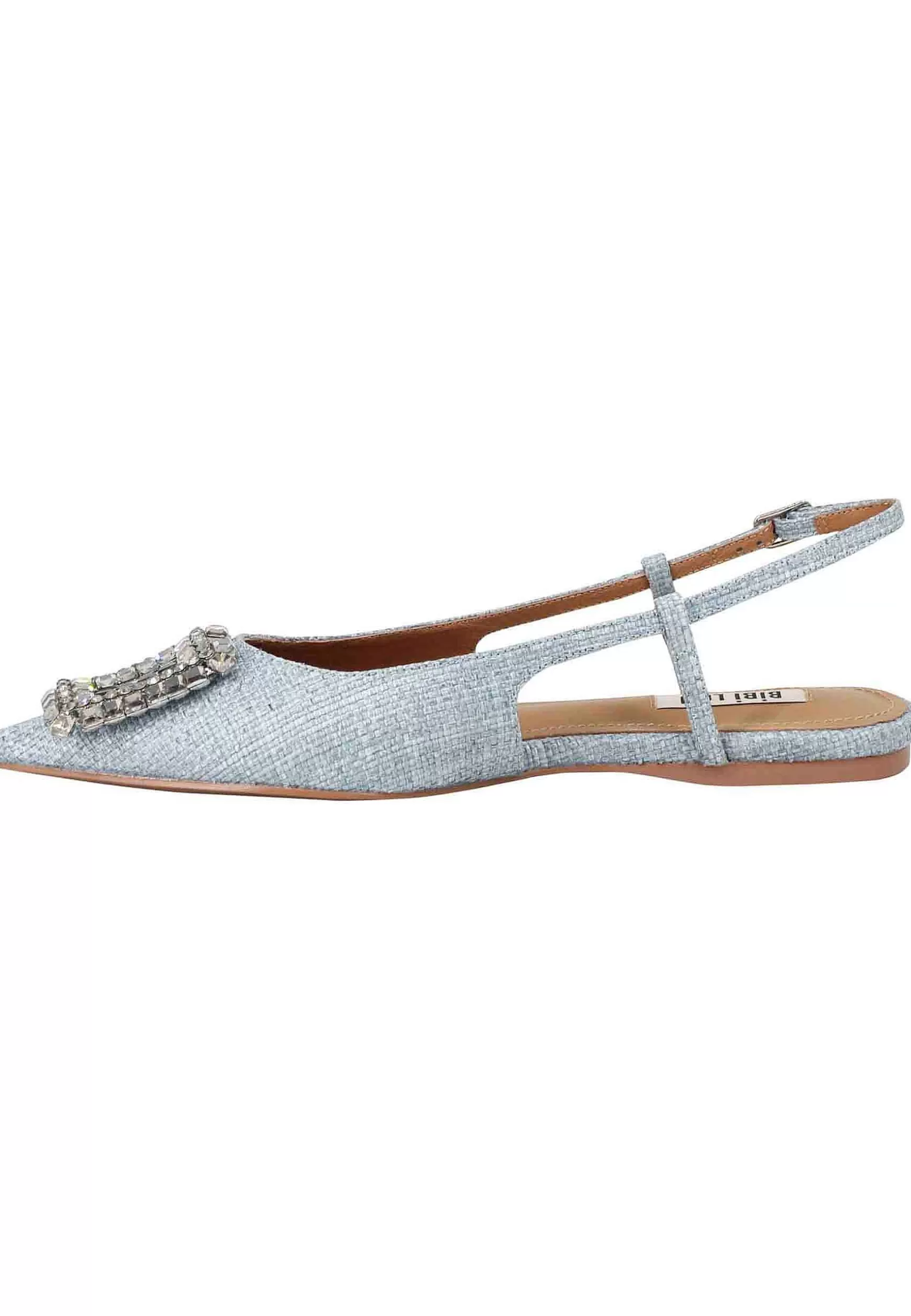 Decollete Slingback Sweet Donna In Tessuto Celeste Con Fibbia In Strass*Bibi Lou Cheap