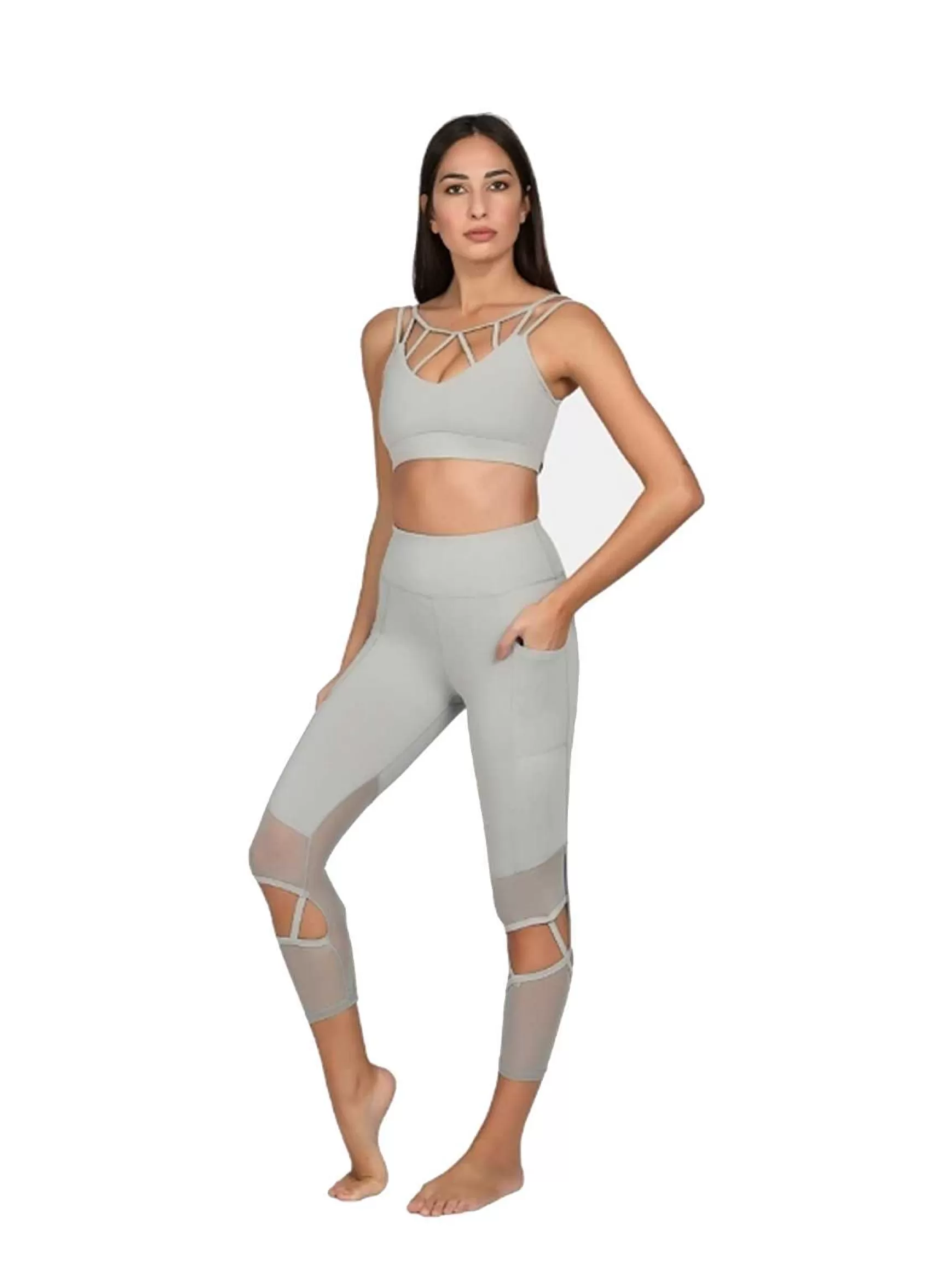 Dinamika Top Sportswear Donna In Microfibra Grigio Imbottito Effetto Push Up*Invertika Online