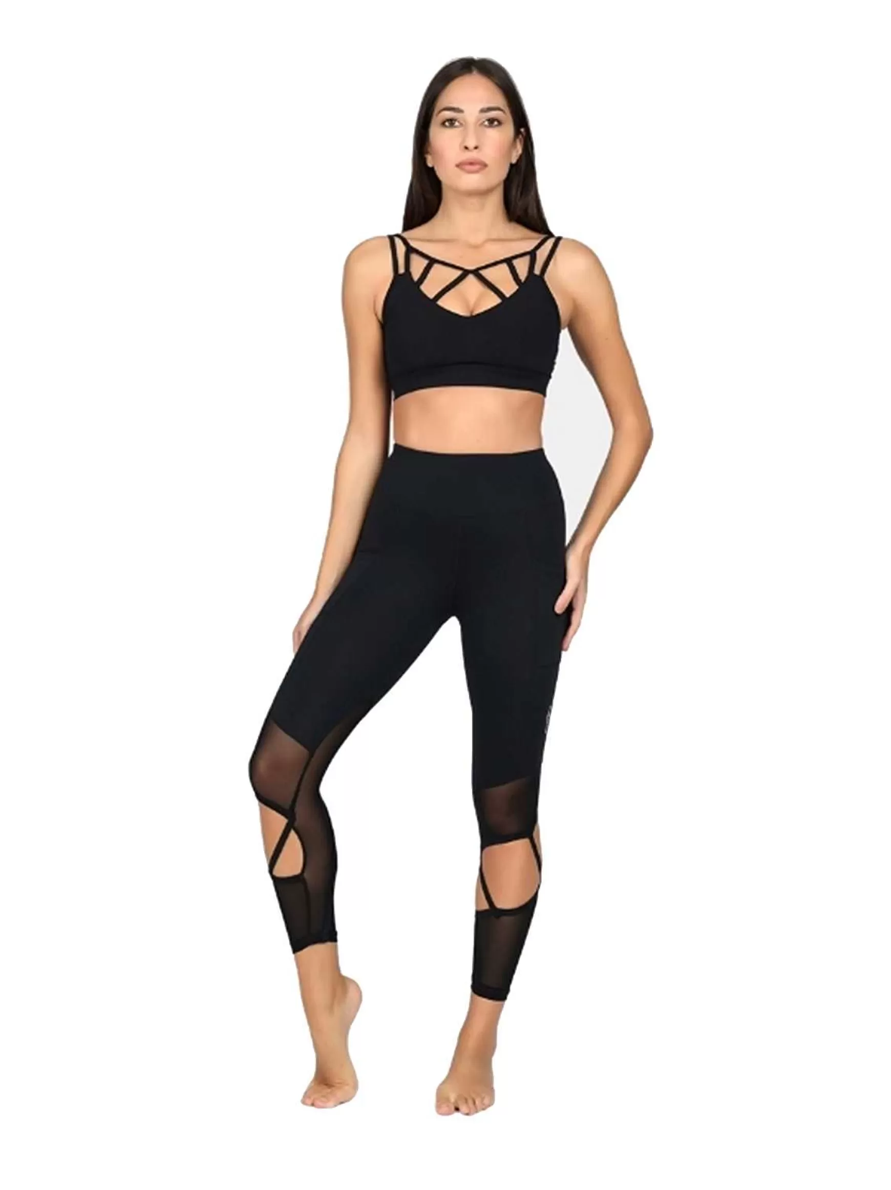 Dinamika Top Sportswear Donna In Microfibra Nero Imbottito Effetto Push Up*Invertika Best Sale