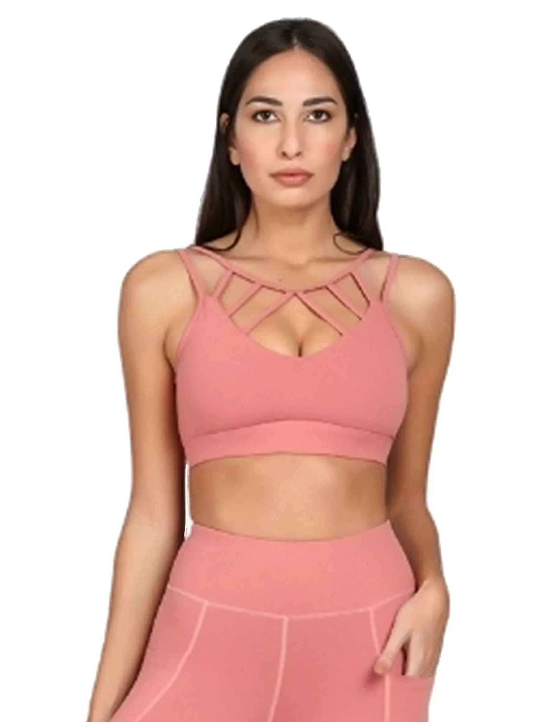 Dinamika Top Sportswear Donna In Microfibra Rosa Imbottito Effetto Push Up*Invertika Flash Sale