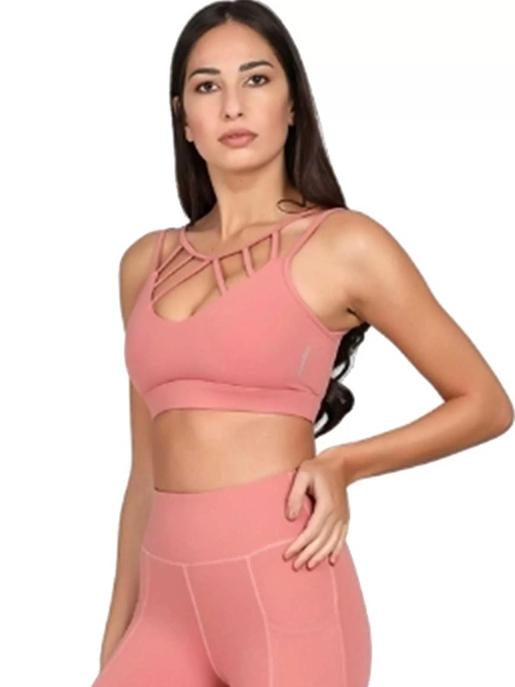 Dinamika Top Sportswear Donna In Microfibra Rosa Imbottito Effetto Push Up*Invertika Flash Sale