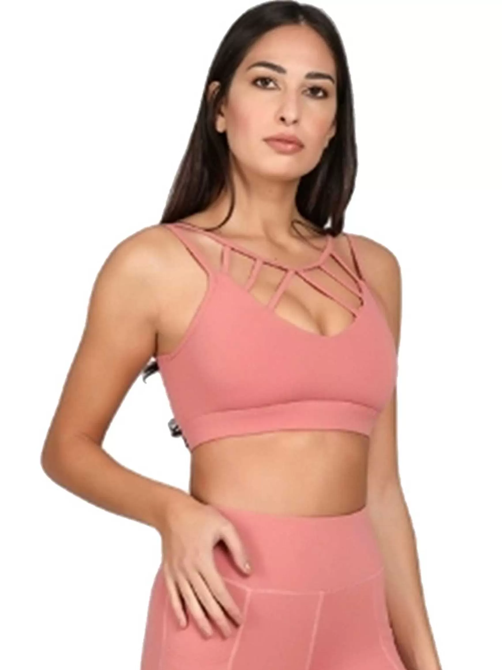 Dinamika Top Sportswear Donna In Microfibra Rosa Imbottito Effetto Push Up*Invertika Flash Sale