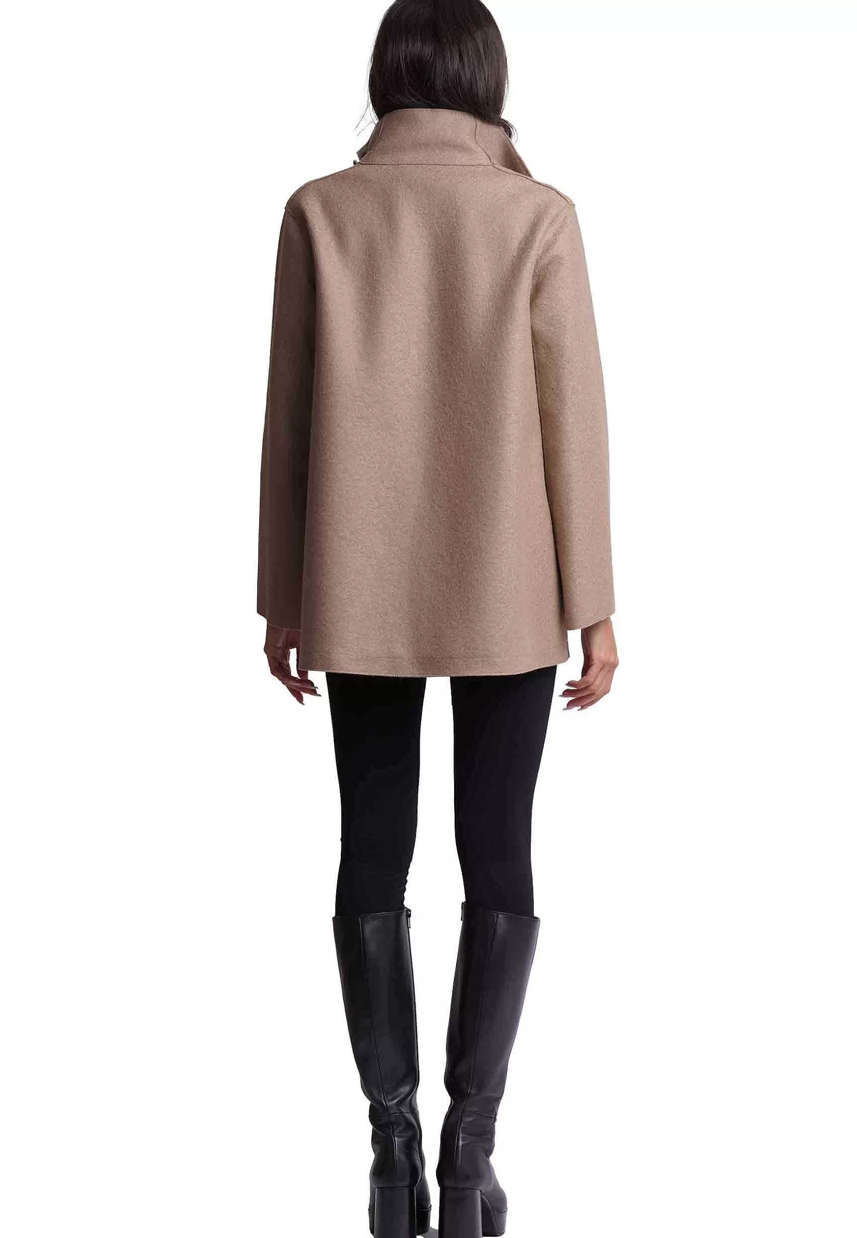Giacca Donna In Pura Lana Vergine Cammello Con Tasche Esterne*Ewooluzione Sale