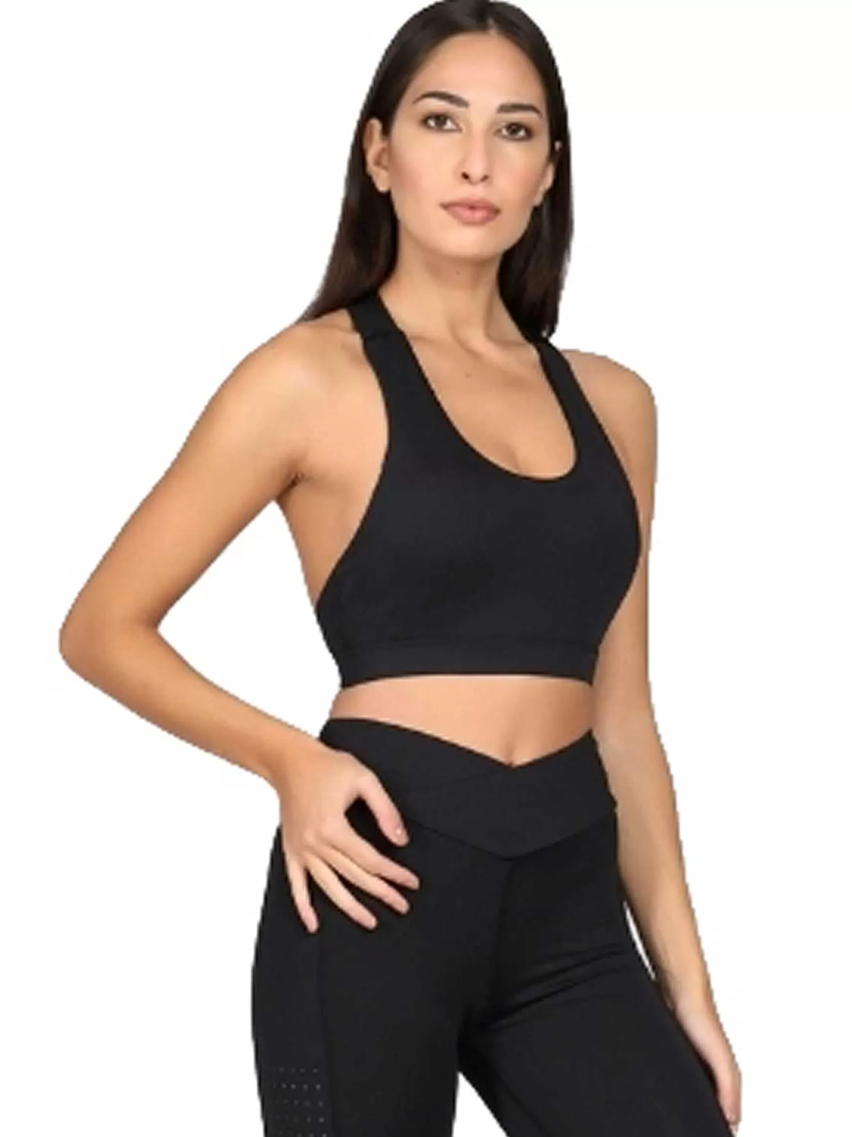 Ginnika Top Sportswear Donna In Lycra Nero Imbottito*Invertika Online