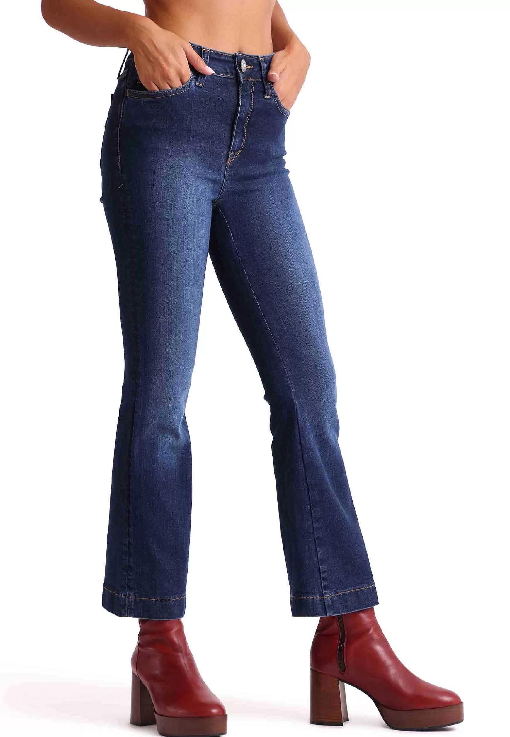 Jeans Donna Mia Sissy In Denim Elasticizzato A Zampa*Shaft Cheap