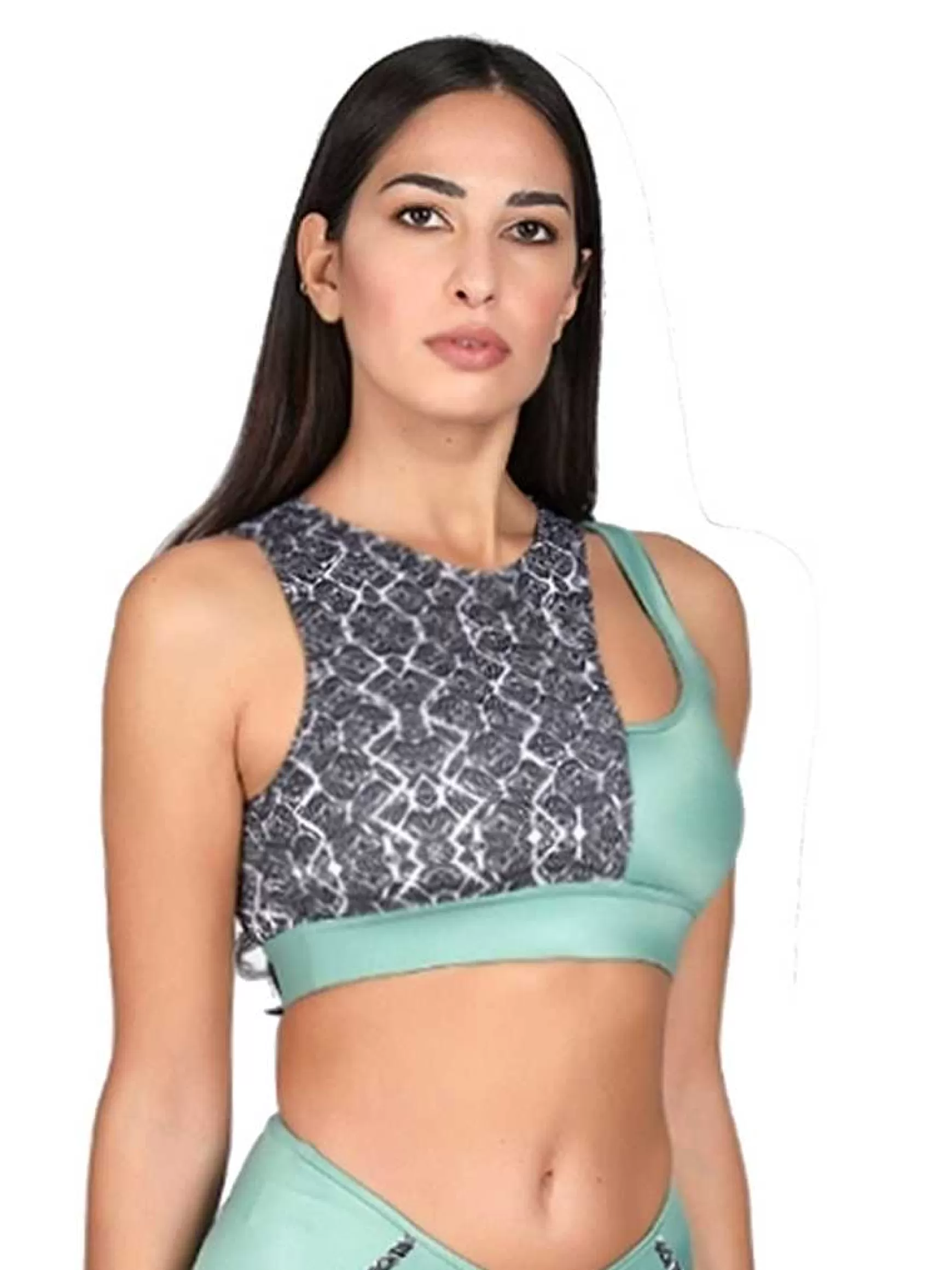 Magika Top Donna Magika Wild Pole Dance In Lycra Verde Made In Italy*Invertika Discount