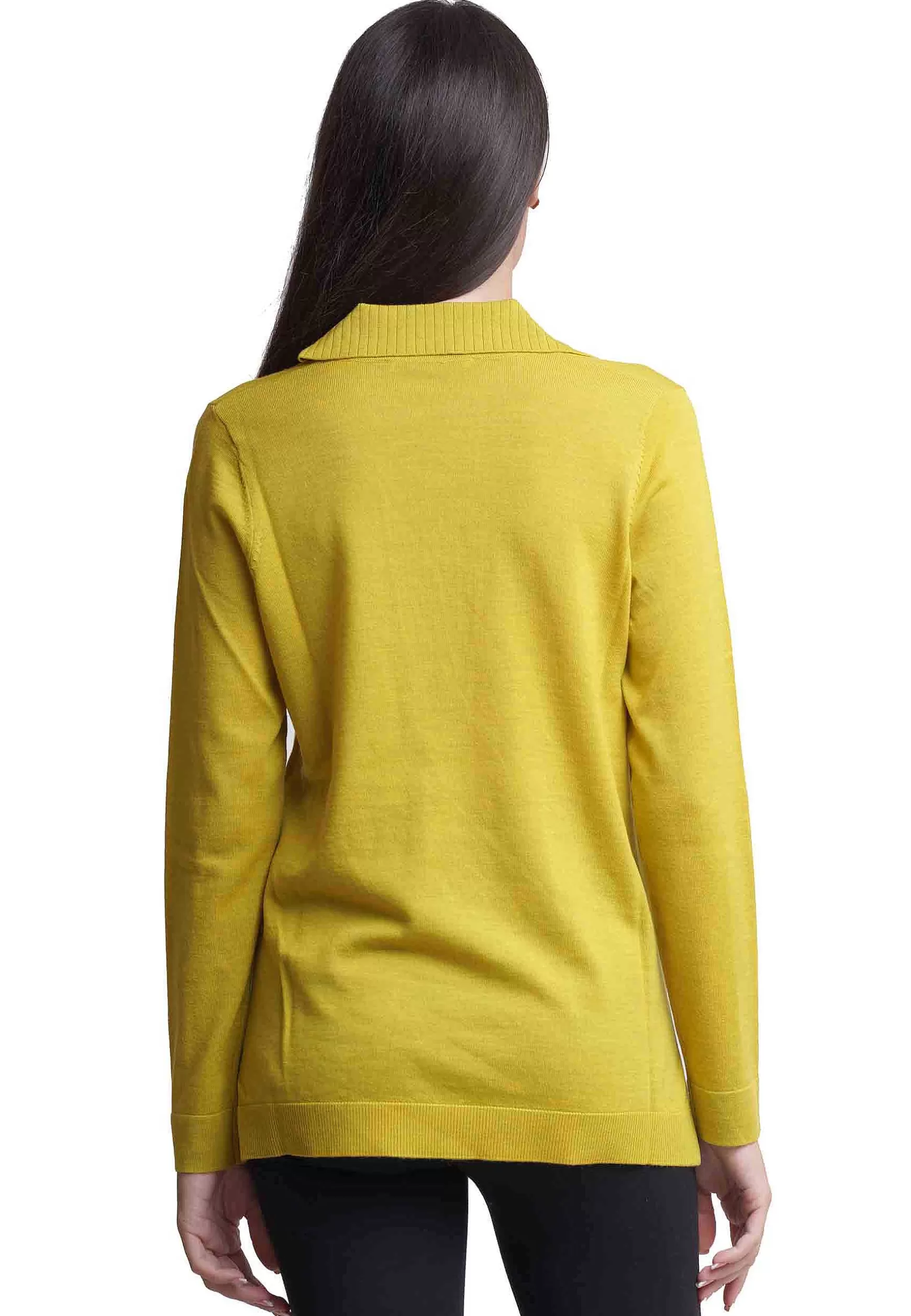 Maglia Donna Colours Of The Wolrd In Lana Gialla Con Collo E Scollo A V*Maliparmi Hot