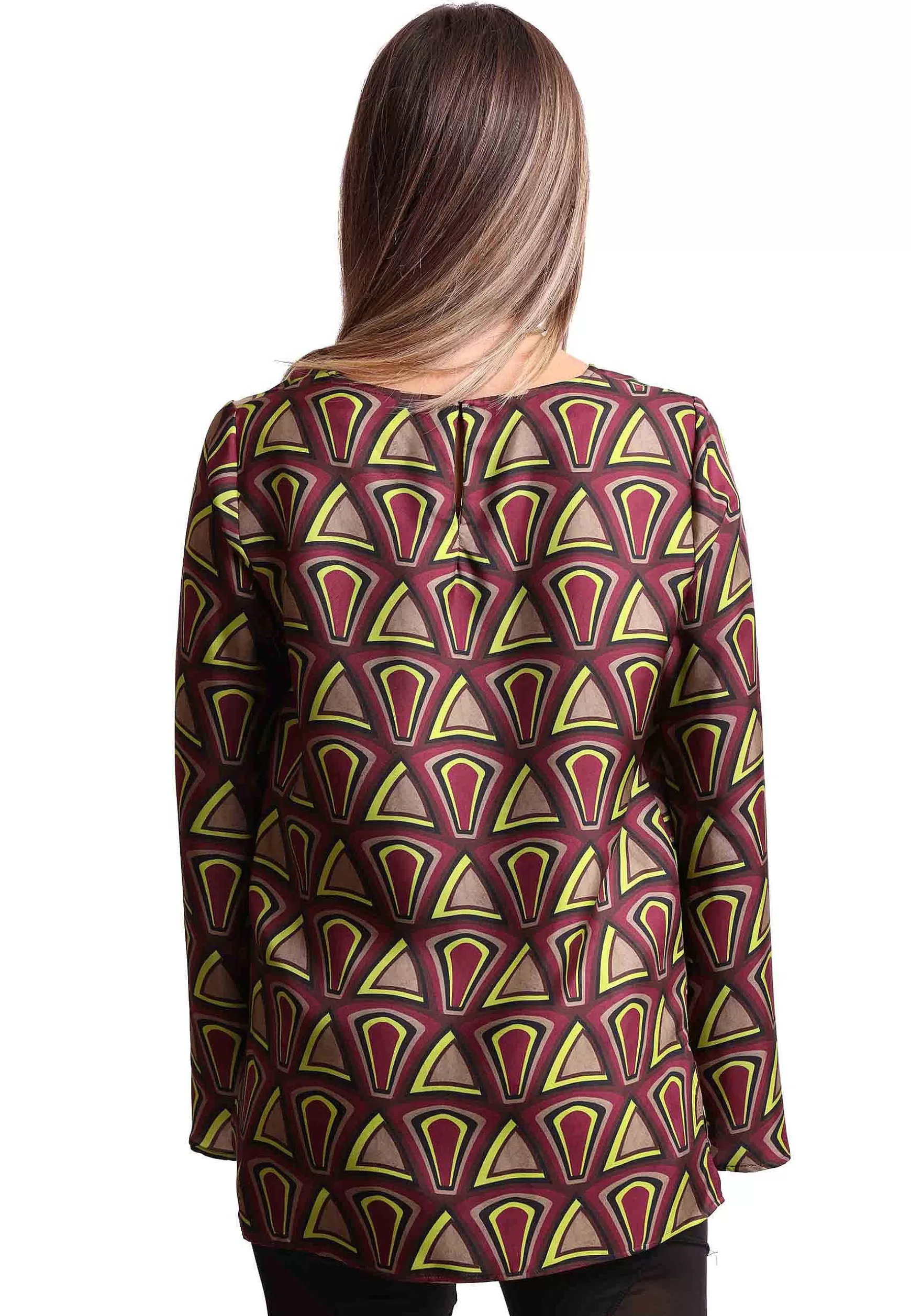 Maglie Donna Collection Print In Pura Seta Viola A Fantasia*Maliparmi Outlet