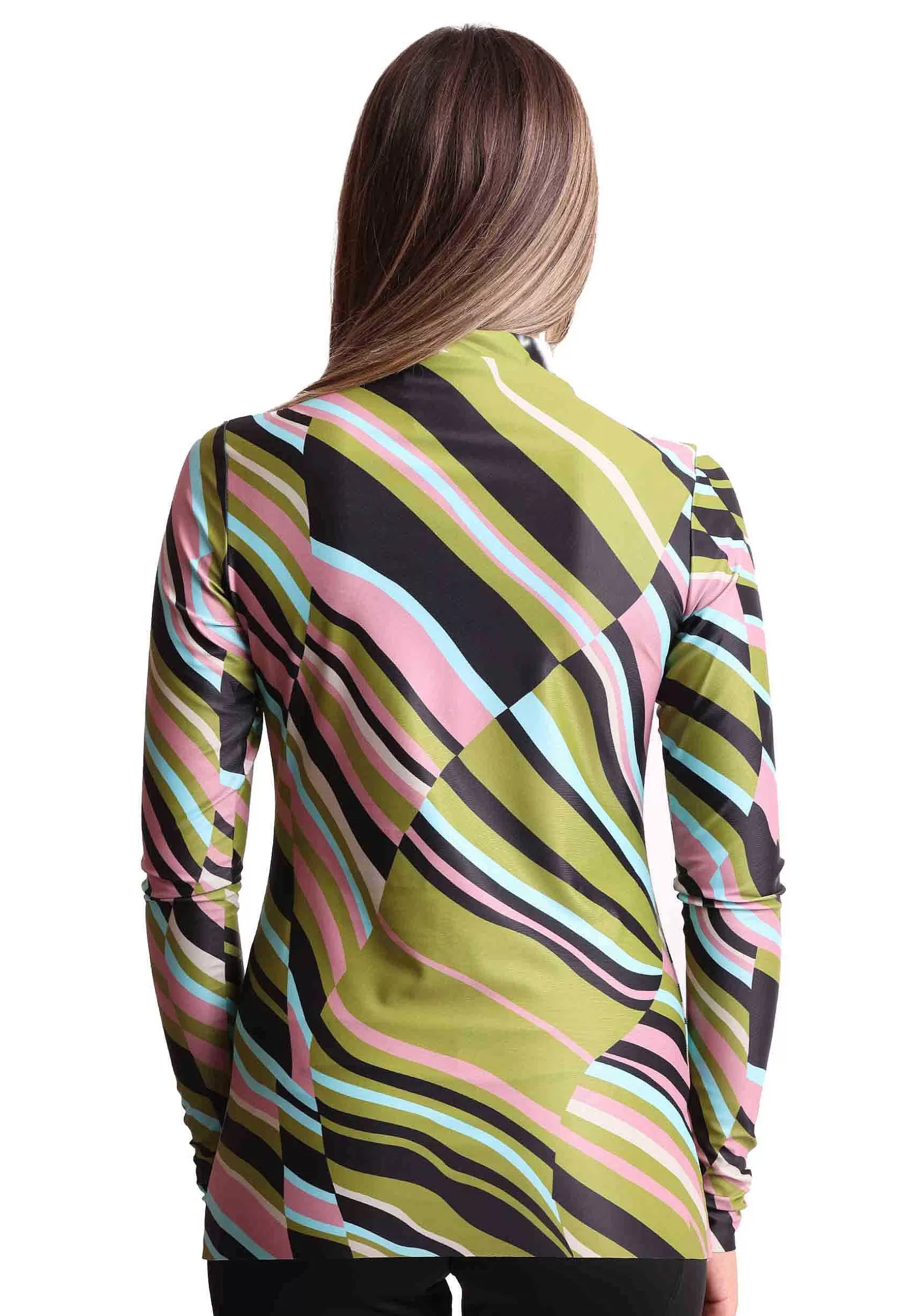 Maglie Donna Lyrical In Jersey Tecnico Verde E Rosa A Maniche Lunghe*Maliparmi Clearance