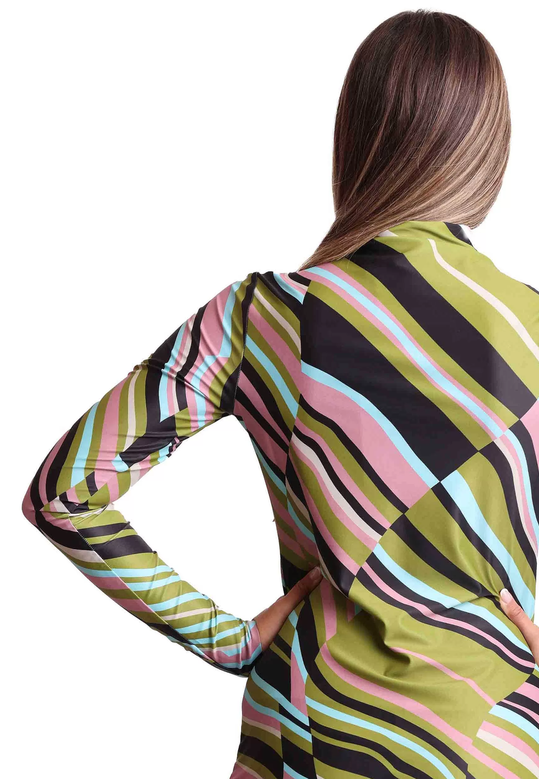 Maglie Donna Lyrical In Jersey Tecnico Verde E Rosa A Maniche Lunghe*Maliparmi Clearance