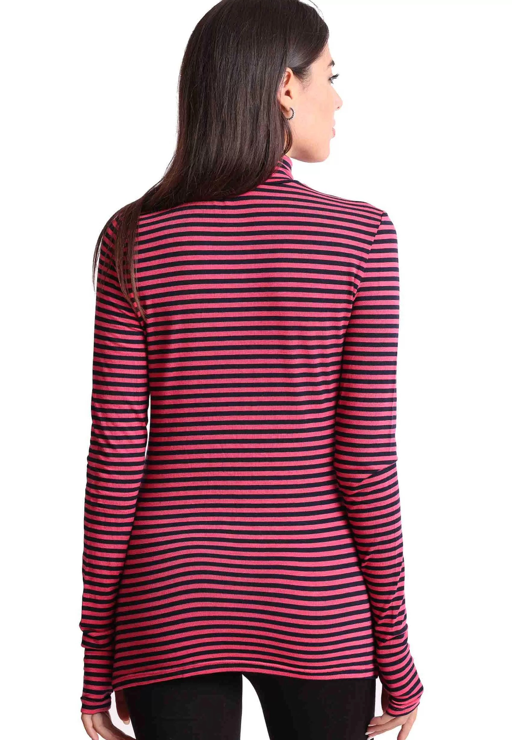 Maglie Donna Soft In Jersey Rosa E Blu Collo Alto*Maliparmi Shop