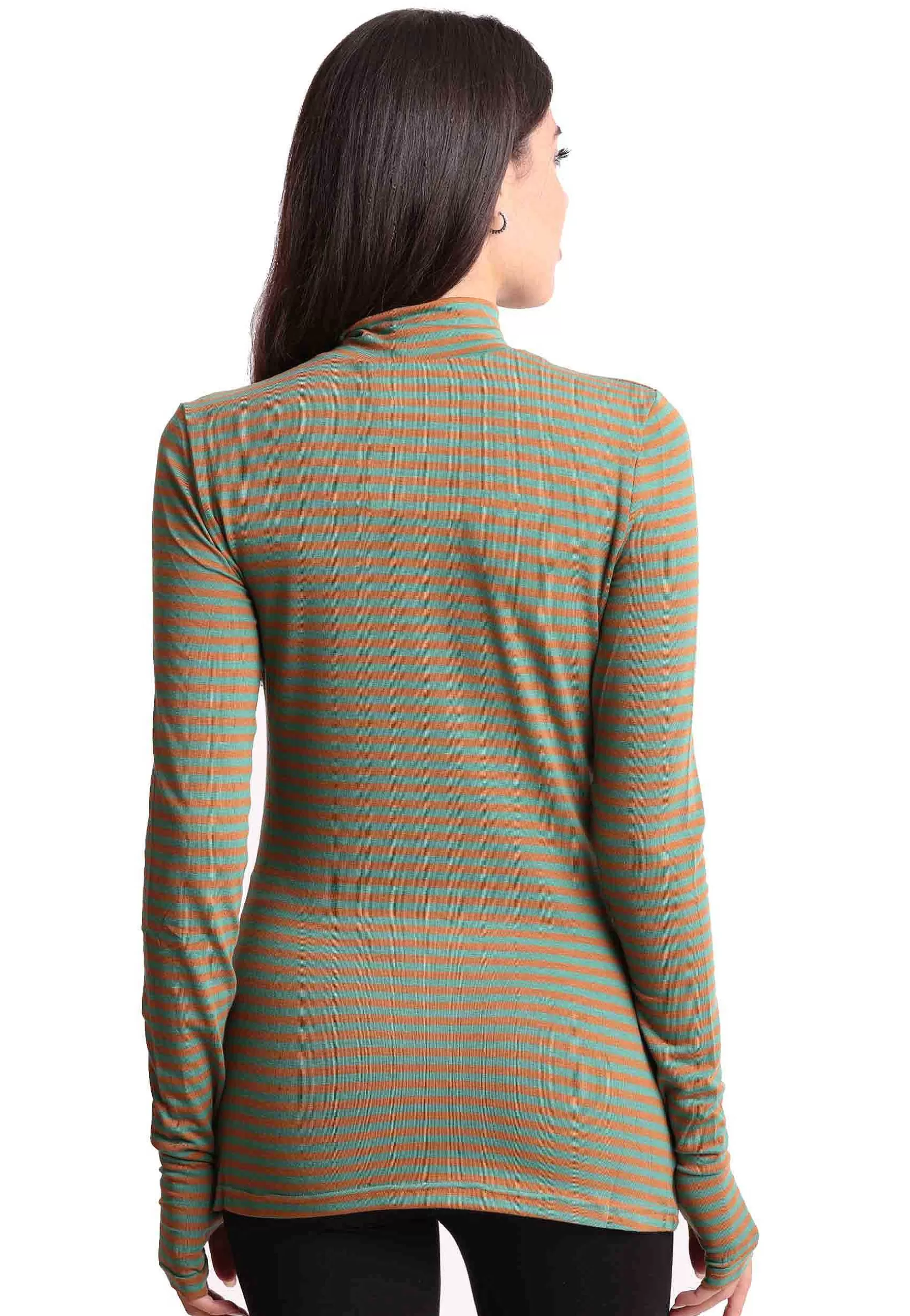 Maglie Donna Soft In Jersey Verde E Giallo Collo Alto*Maliparmi Cheap