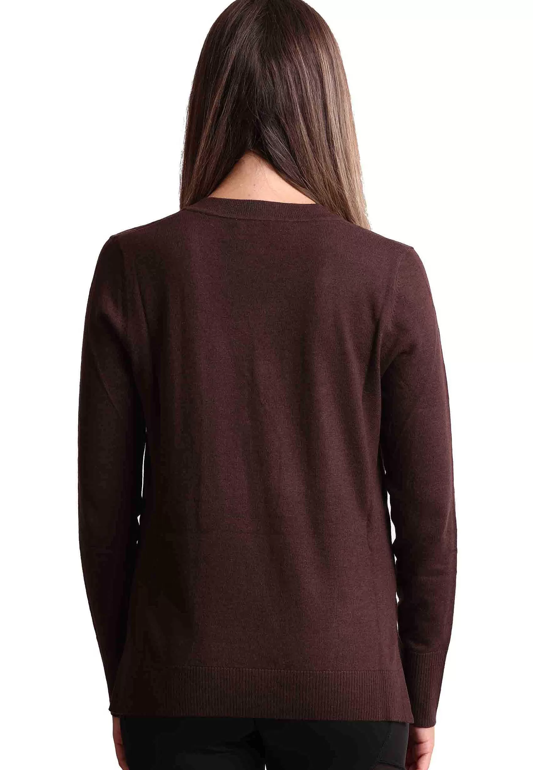 Maglione Donna Soft Touch In Misto Cachemire Marrone Con Scollo A V*Maliparmi Best Sale