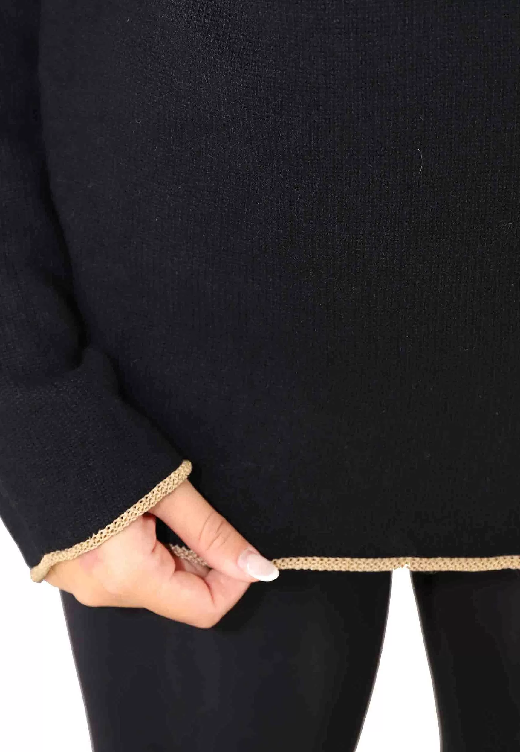 Maglioni Donna Cashmere Wool In Lana Nera A Collo Alto*Maliparmi Flash Sale
