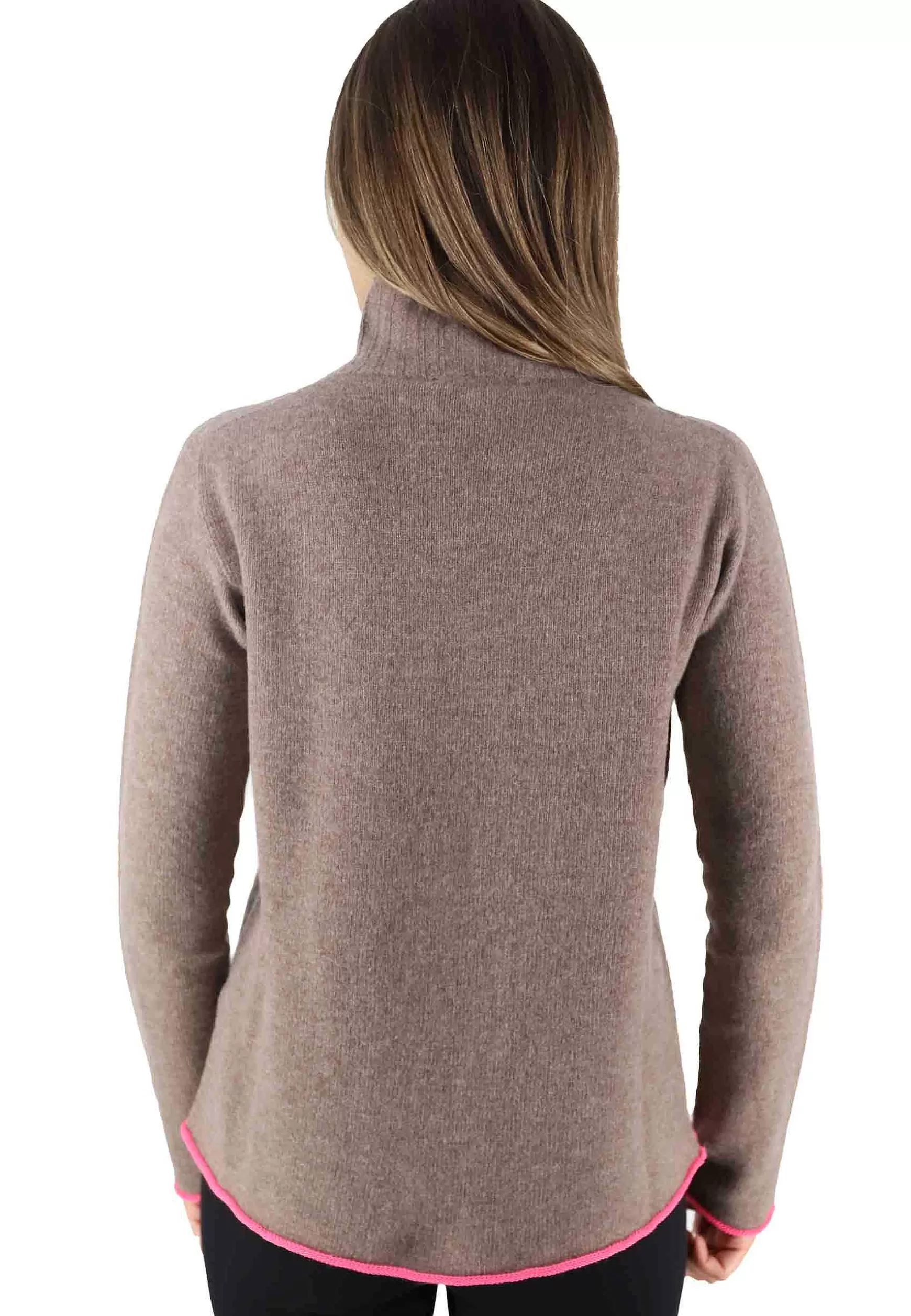 Maglioni Donna Cashmere Wool In Lana Taupe A Collo Alto*Maliparmi Store