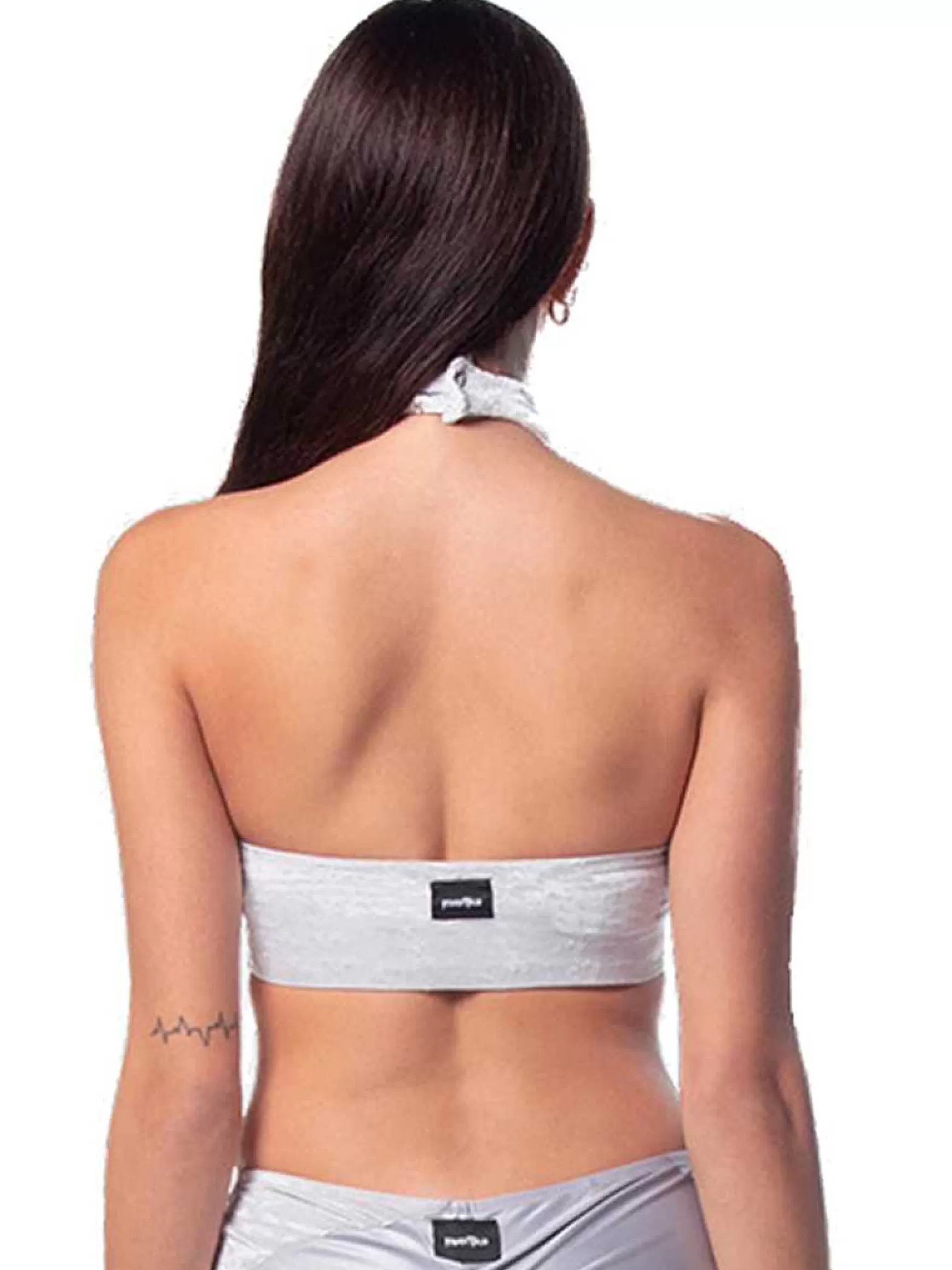 Magnetika Top Donna Magnetika Pole Dance In Lycra Grigio Perla*Invertika Clearance