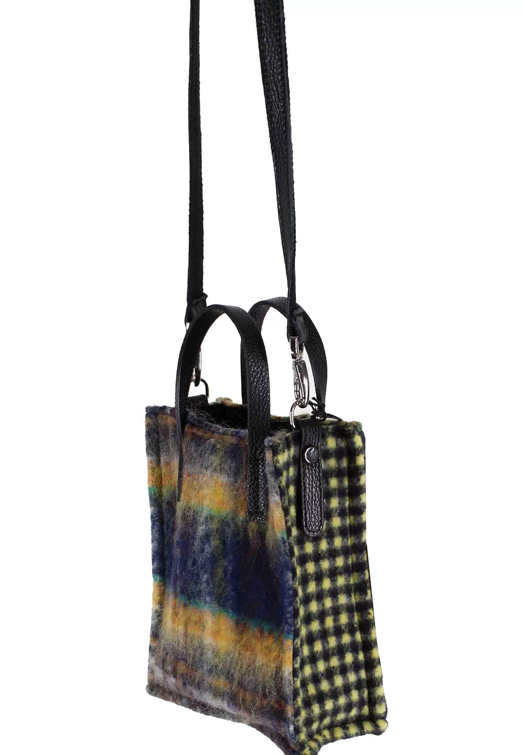 Mini Bag Donna A Tracolla In Lana Rasata Rosa A Fantasia Con Tracolla In Pelle*Kassiopea Online