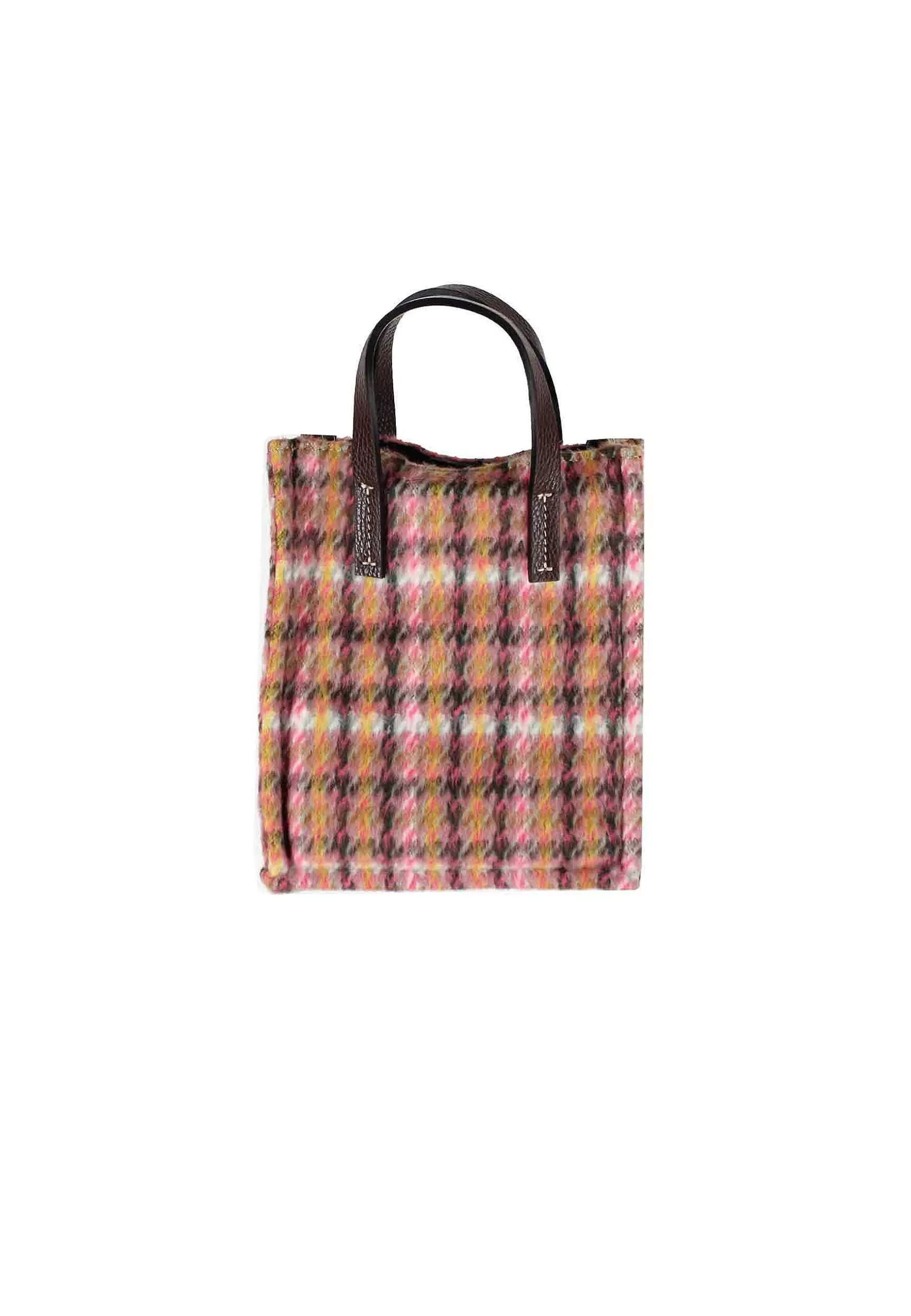 Mini Bag Donna A Tracolla In Lana Rasata Rosa A Fantasia Con Tracolla In Pelle*Kassiopea Cheap