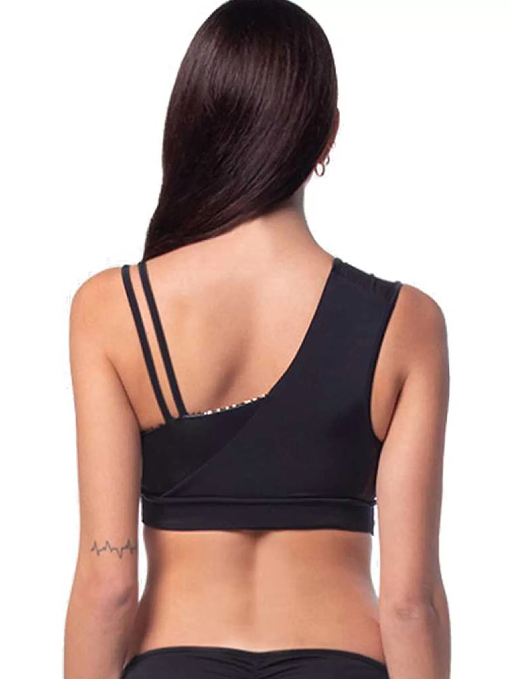 Mitika Top Donna Mitika Deluxe Gold Pole Dance In Lycra Nero E Oro Double Face*Invertika Discount