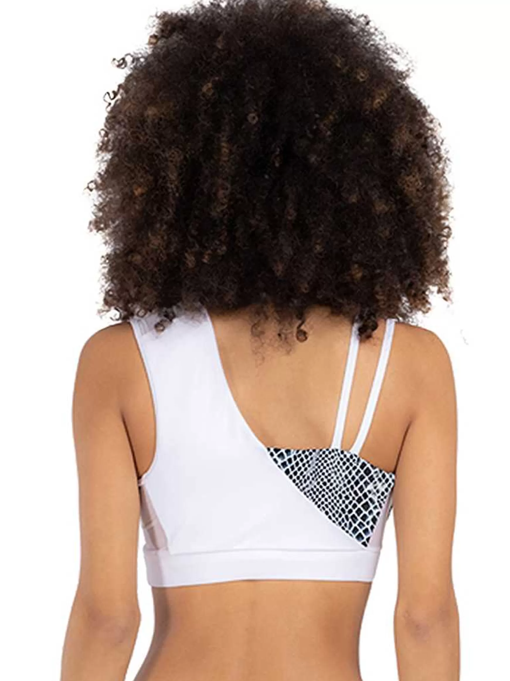 Mitika Top Donna Mitika Deluxe Silver Pole Dance In Lycra Bianco E Argento Double Face*Invertika Cheap