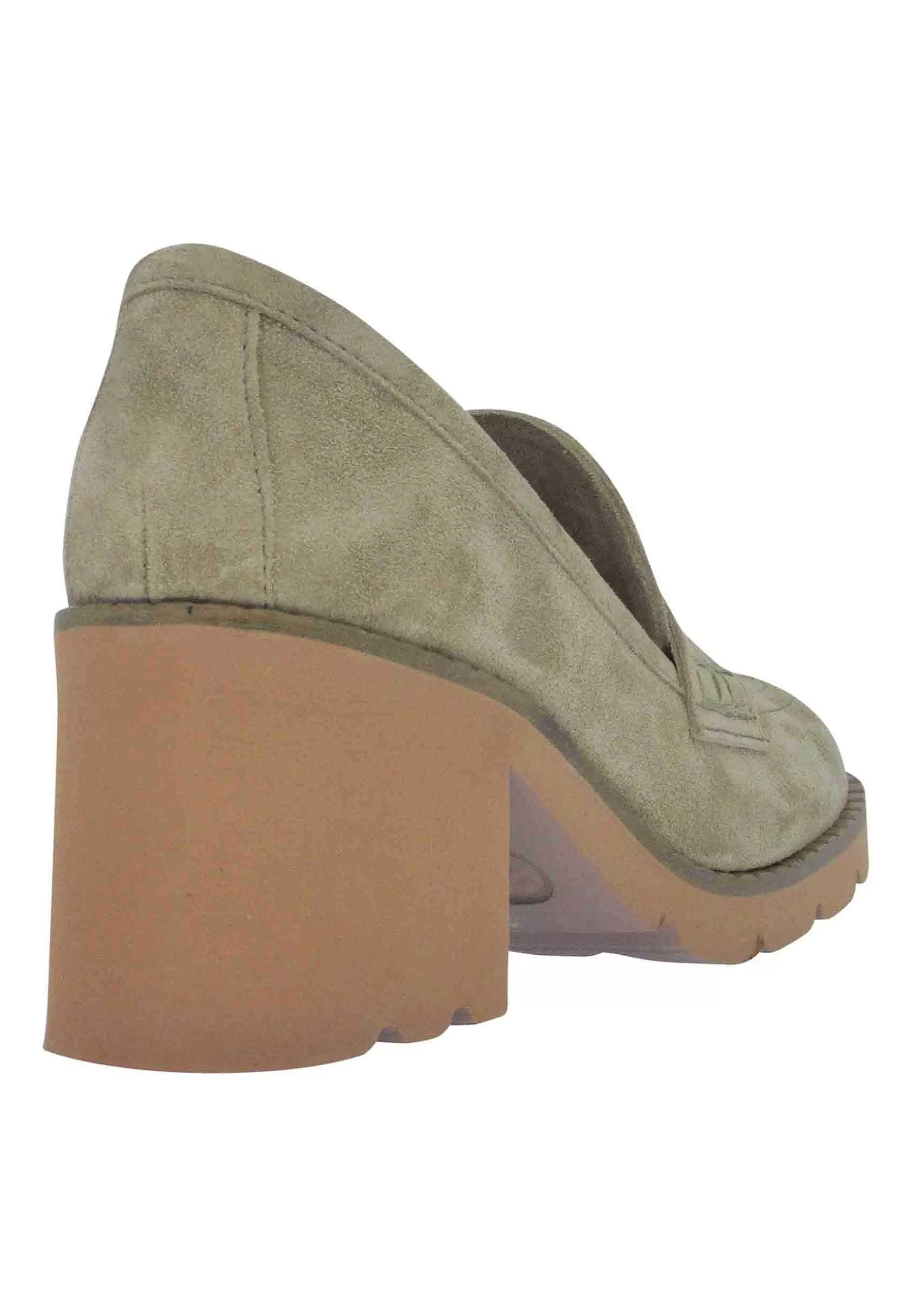 Mocassini Da Donna In Camoscio Beige Tacco Alto** Best Sale