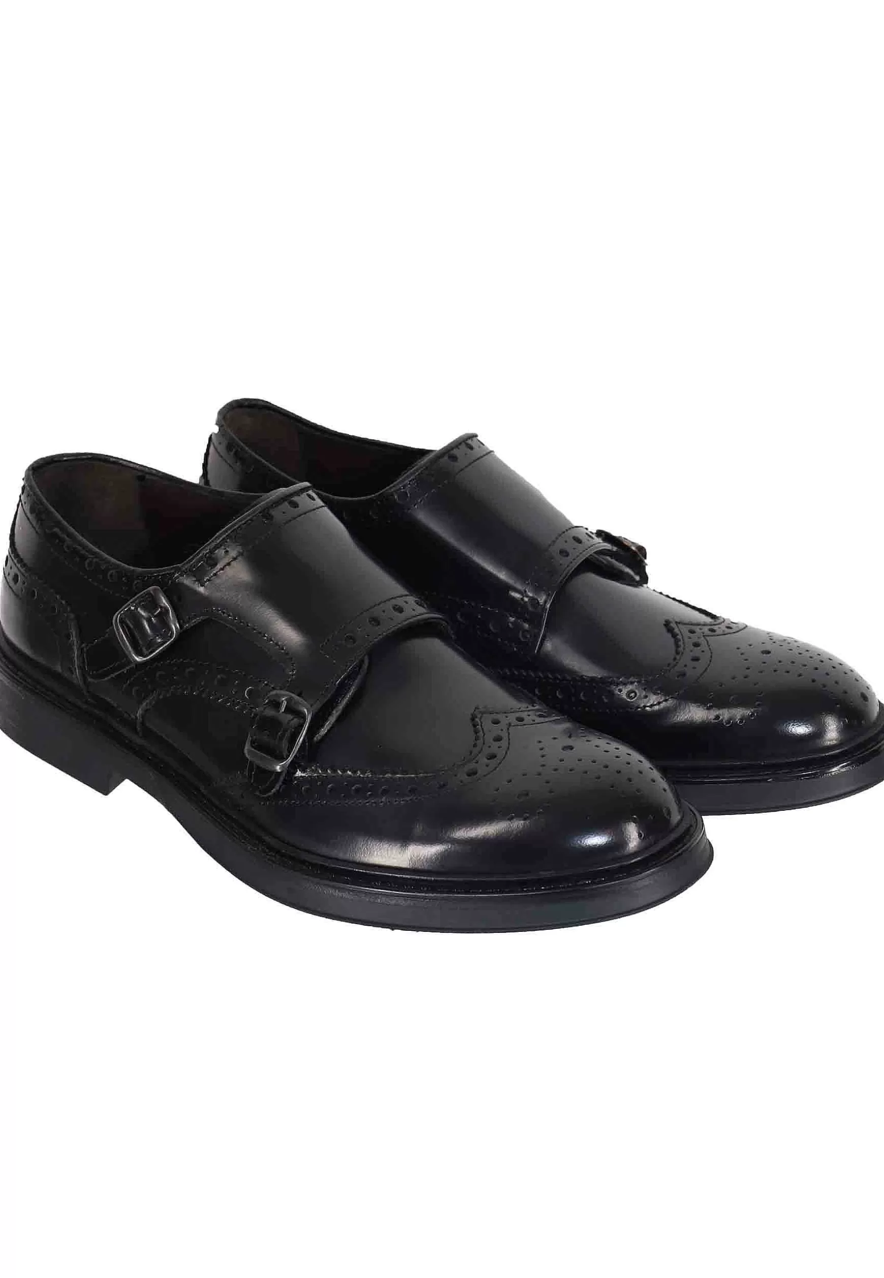 Mocassini Diplomatici Uomo In Pelle Nera Con Impunture** Shop