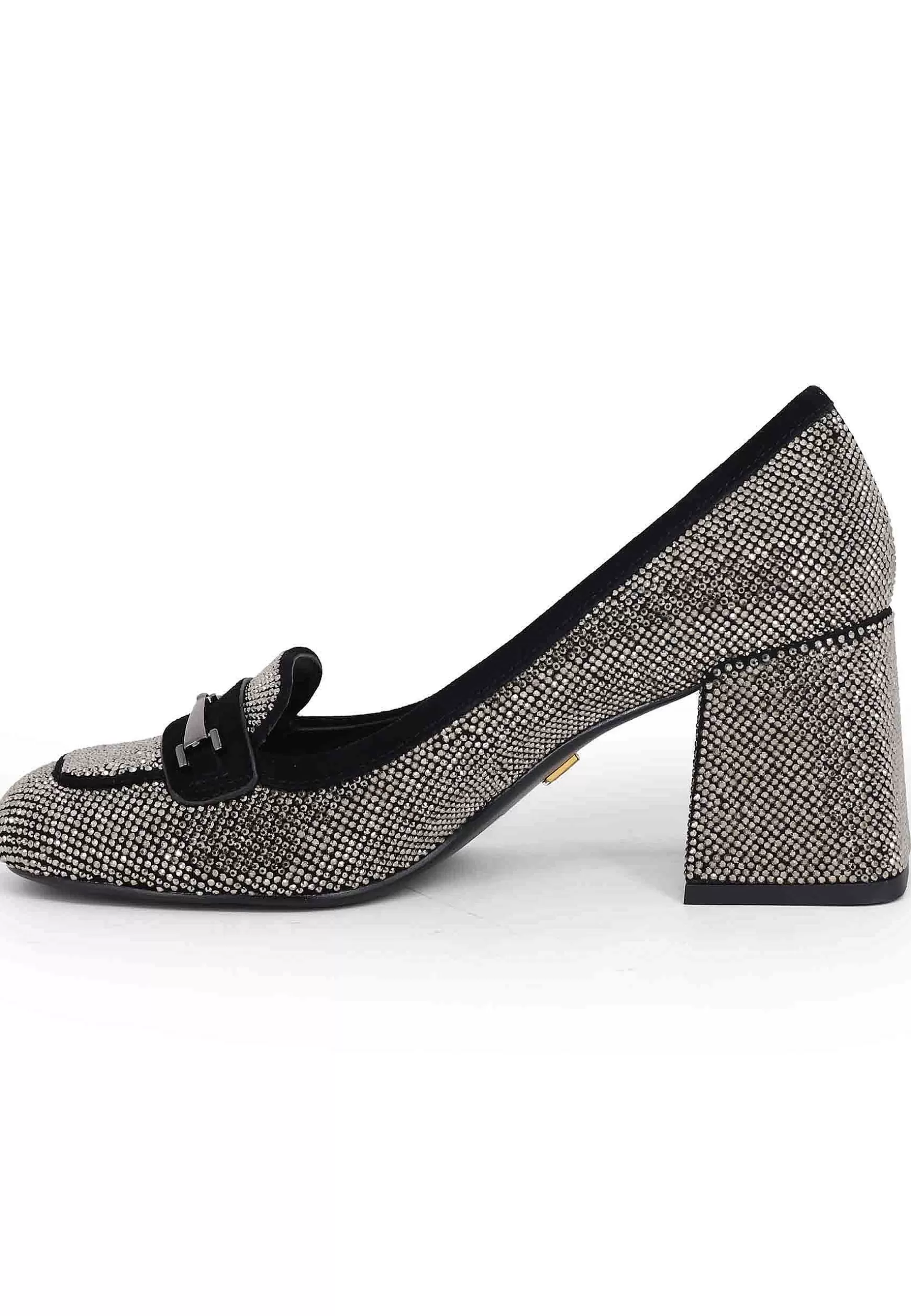 Mocassini Donna In Camoscio Nero Con Borchie Argento Lison*Lola Cruz Best